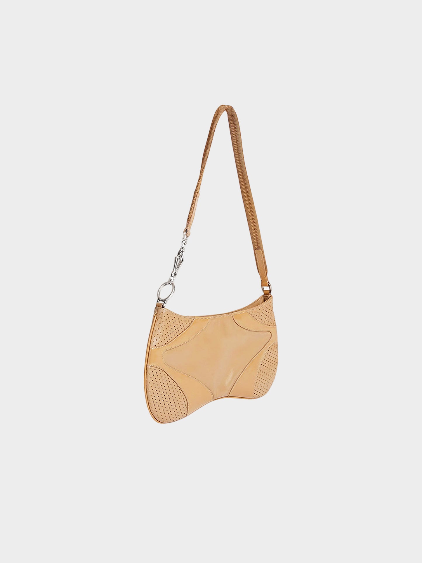 Prada SS 2000 Beige Perforated Leather Handbag