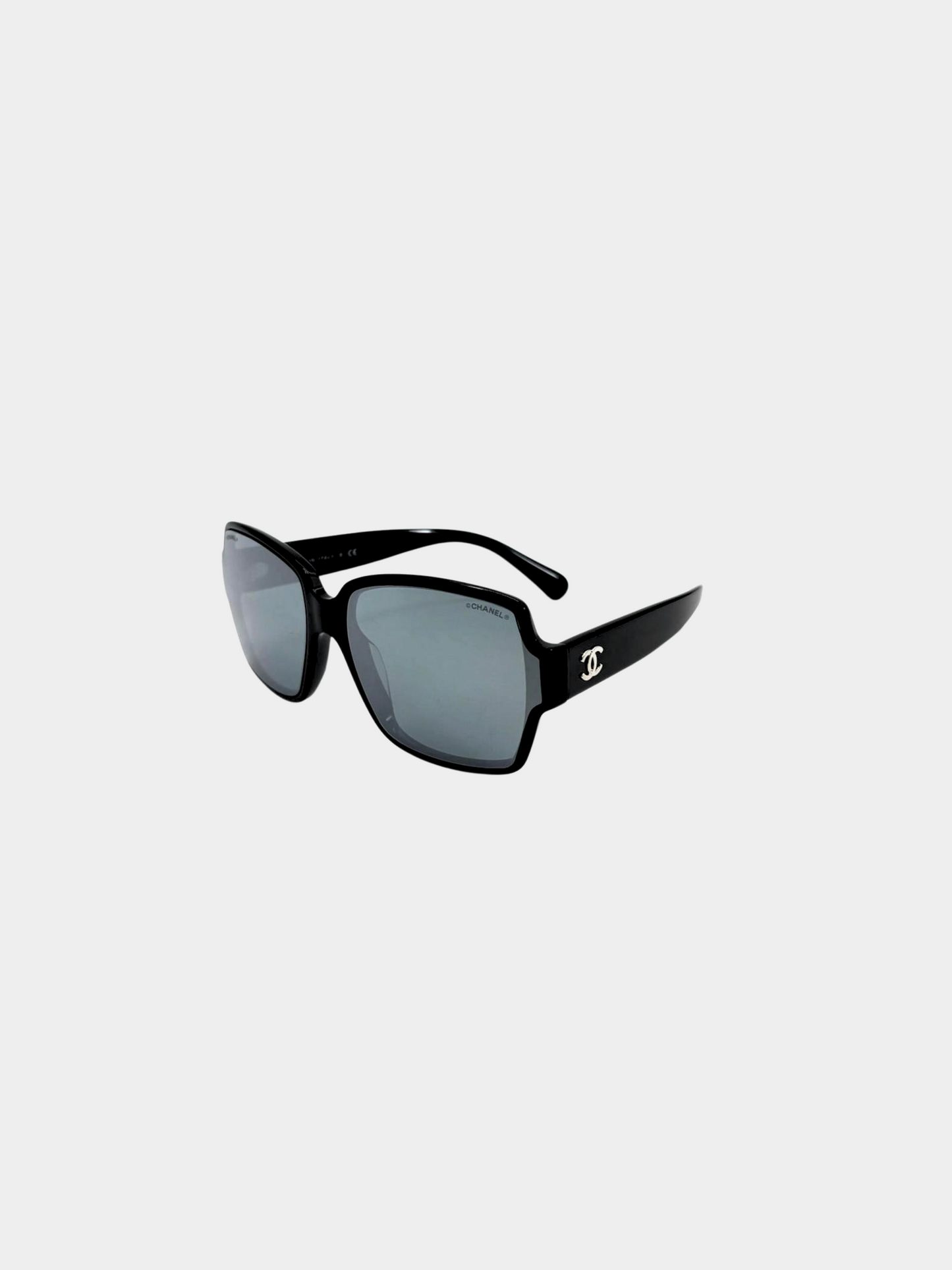 Chanel 2000s Black Coco Mark Sunglasses