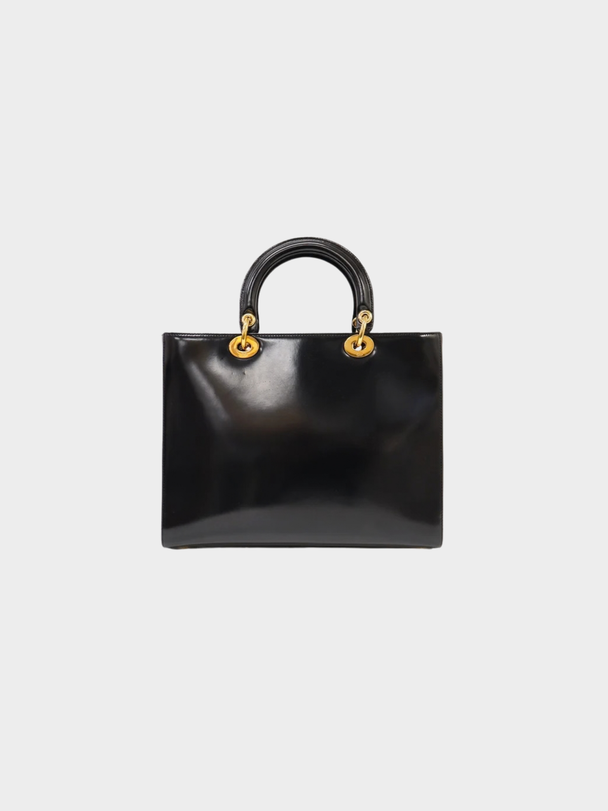 Christian Dior 2000s Black Leather Lady Dior 2-Way Bag