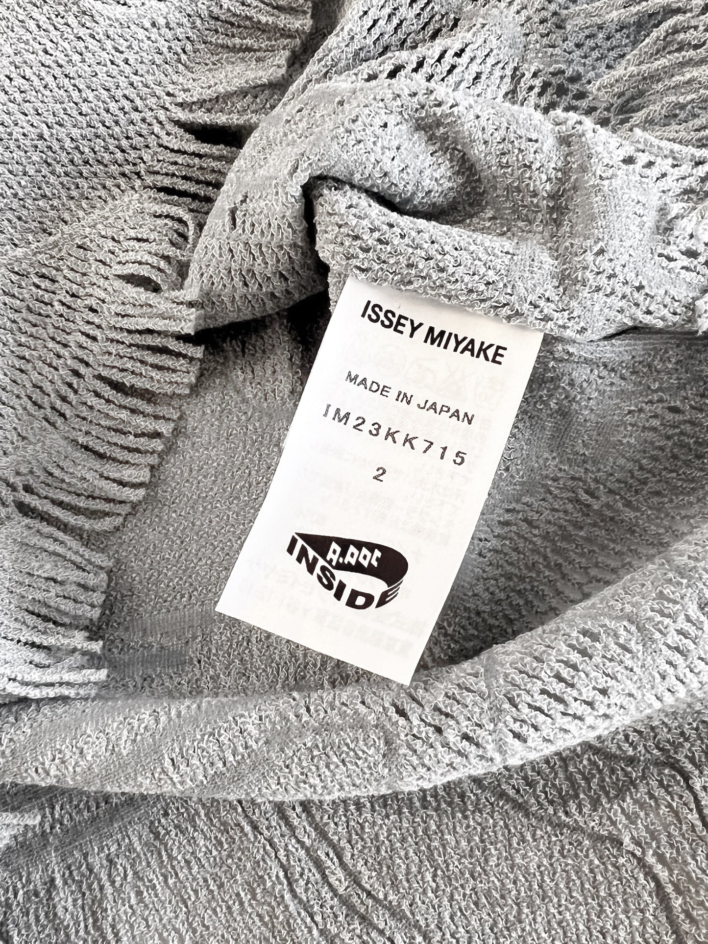 Issey Miyake FW 2022 Grey Long Sleeve Mesh Top