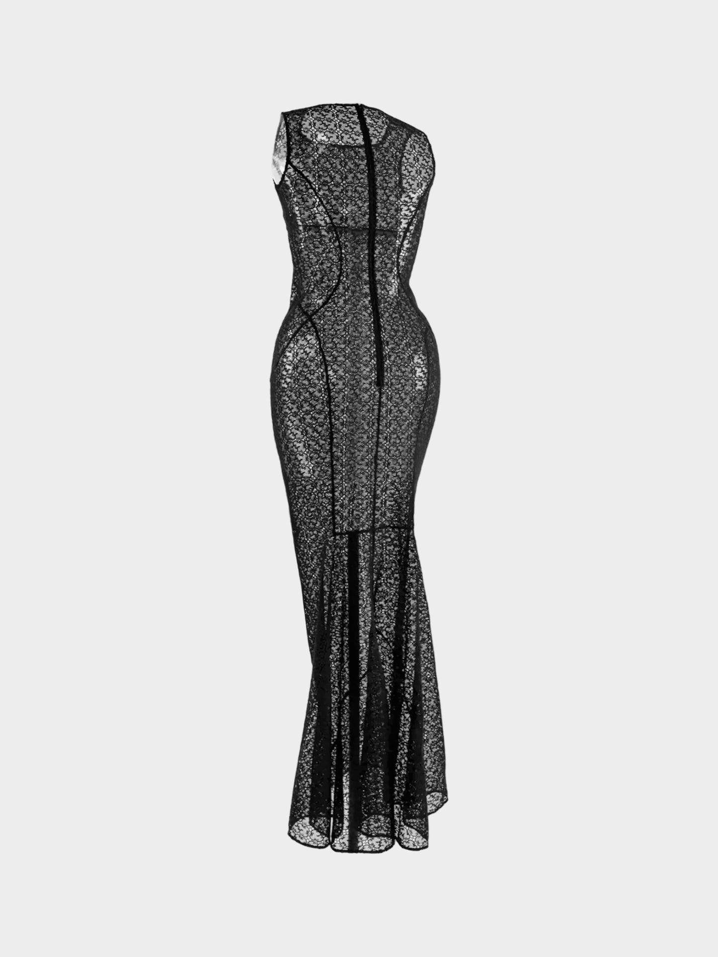 Azzedine Alaïa SS 2011 Black Fitted Long Lace Dress