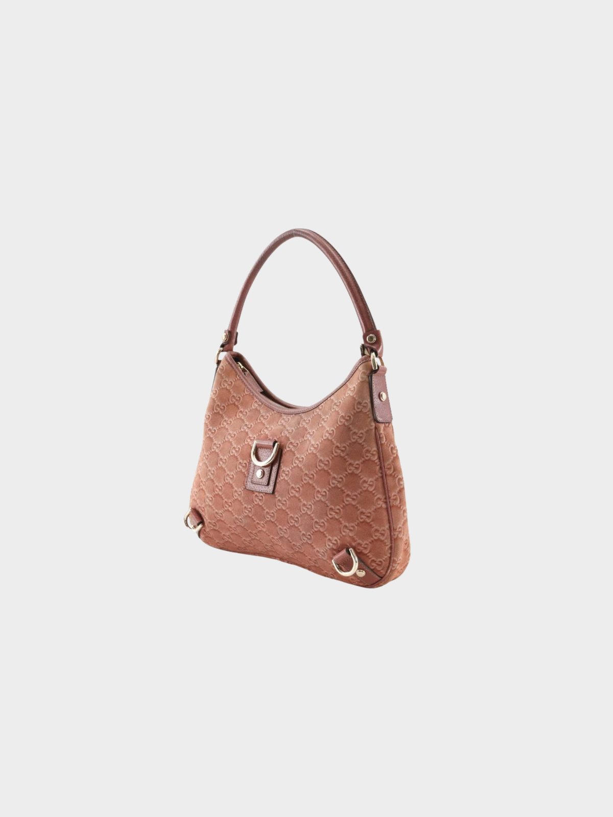 Gucci 2000s Raspberry Pink GG Suede Abbey Shoulder Bag