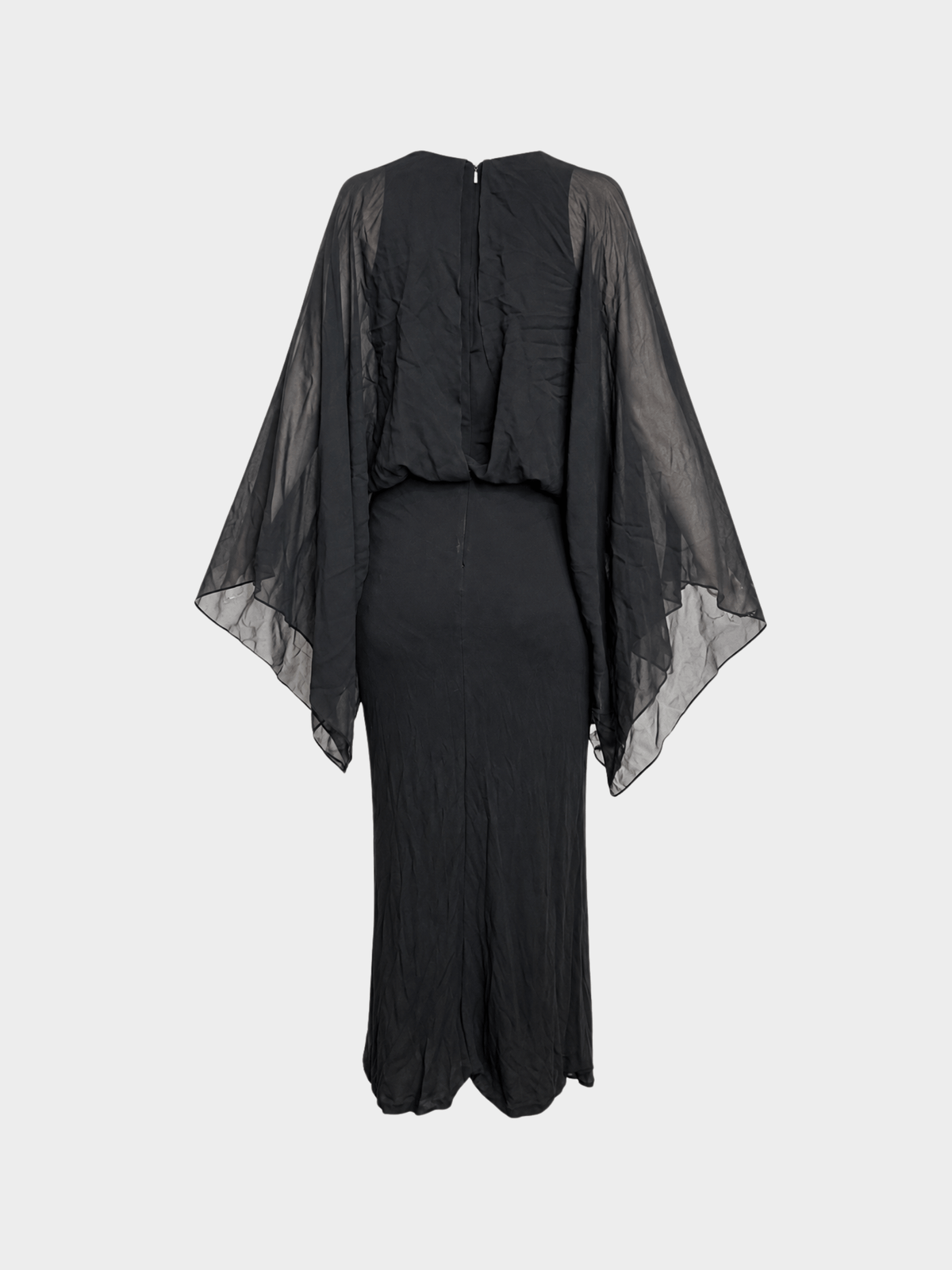 Gucci 2000s Black Multicolor Sequin Embellished Draped Kaftan Evening Gown