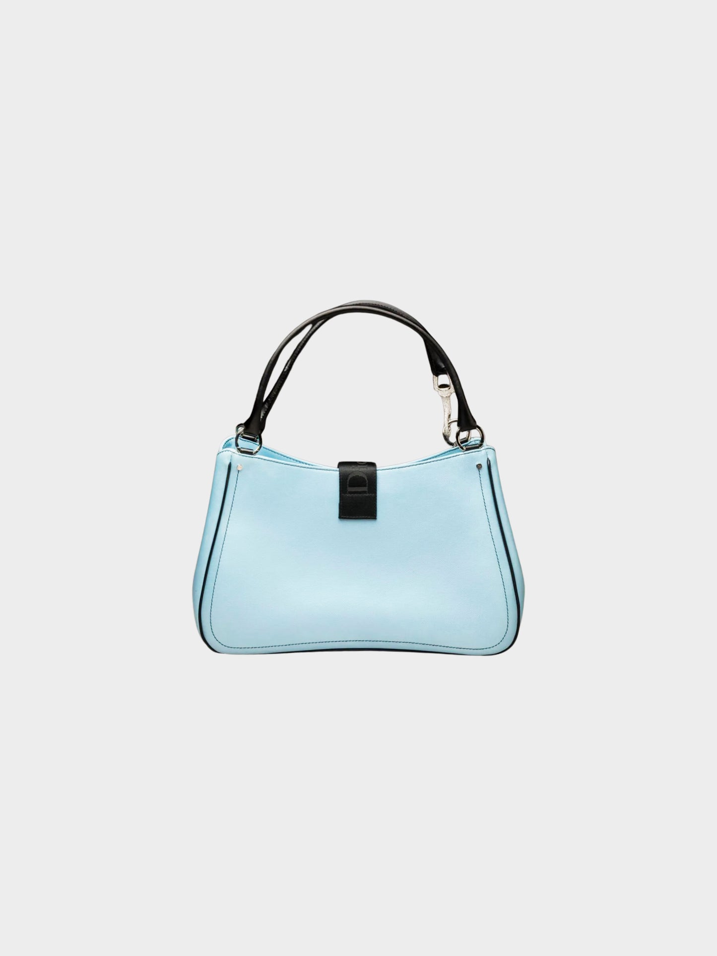 Christian Dior by John Galliano 2003 Blue Canvas and Black Leather "Hardcore" Bag