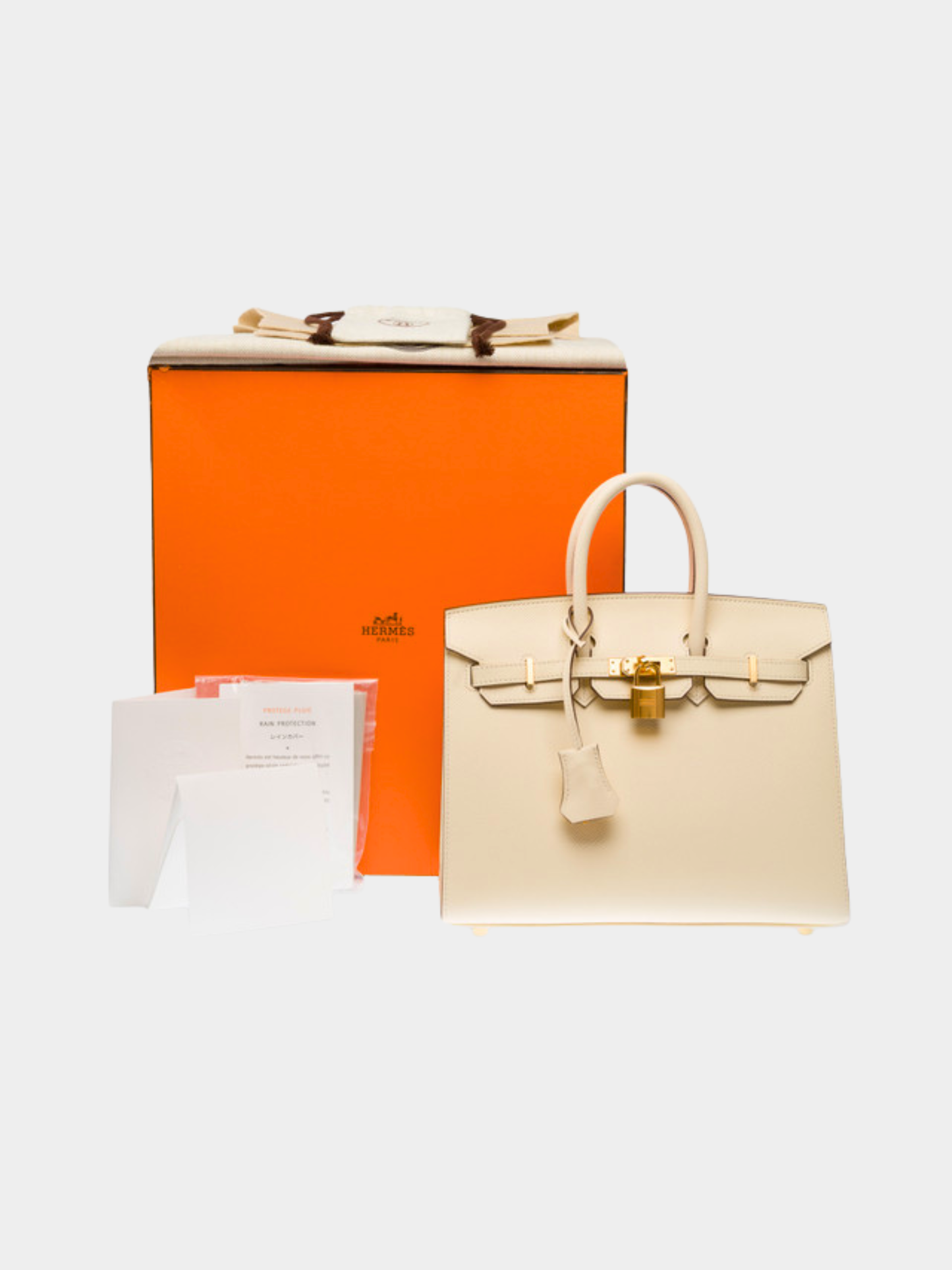 Hermès 2020s Beige Epsom Birkin 25 Sellier Bag