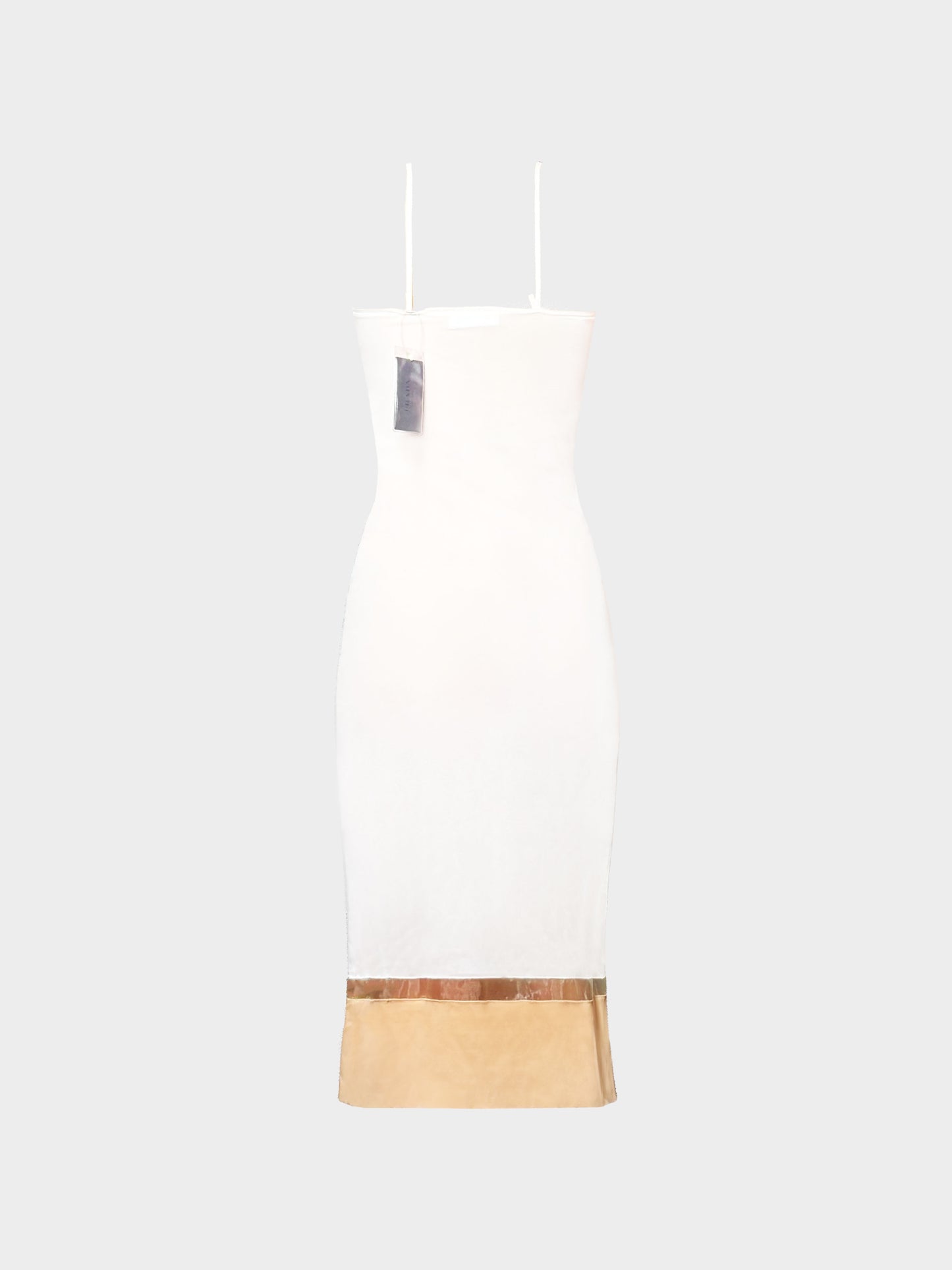 Prada 2000s Off White and Brown Slip Dress