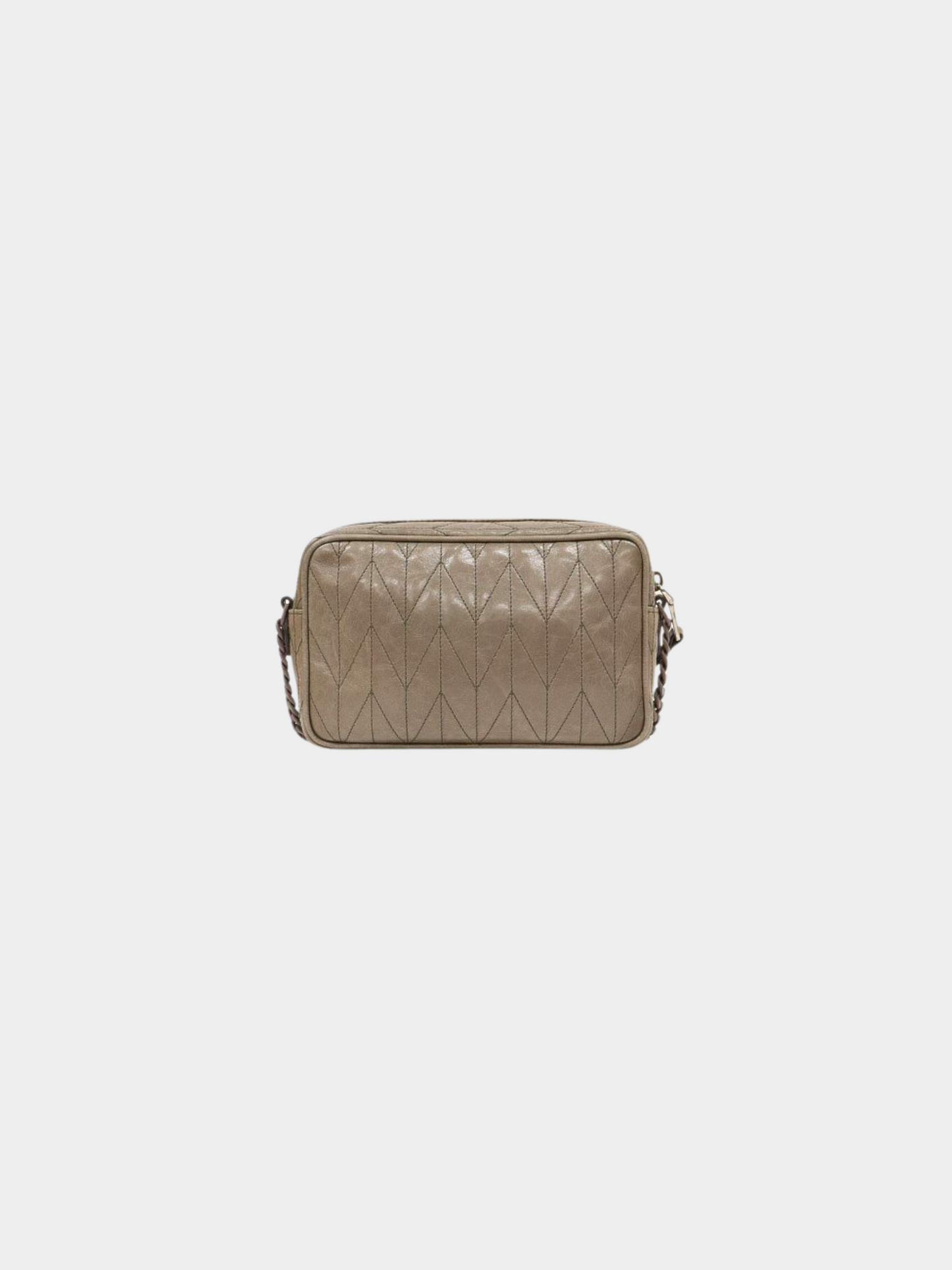 Miu Miu 2000s Grey Matelassé Leather Chain Shoulder Bag