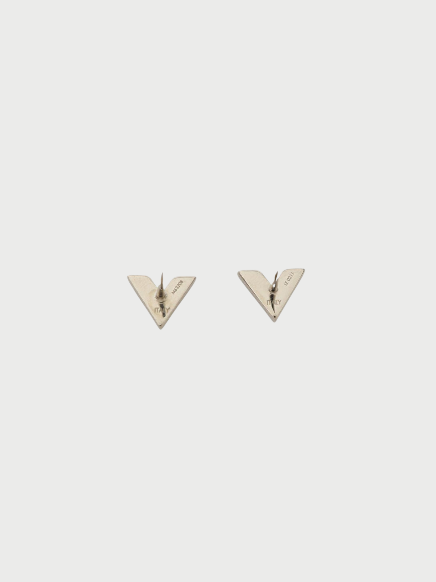 Louis Vuitton 2000s Silver Plated Metal Essential V Earrings
