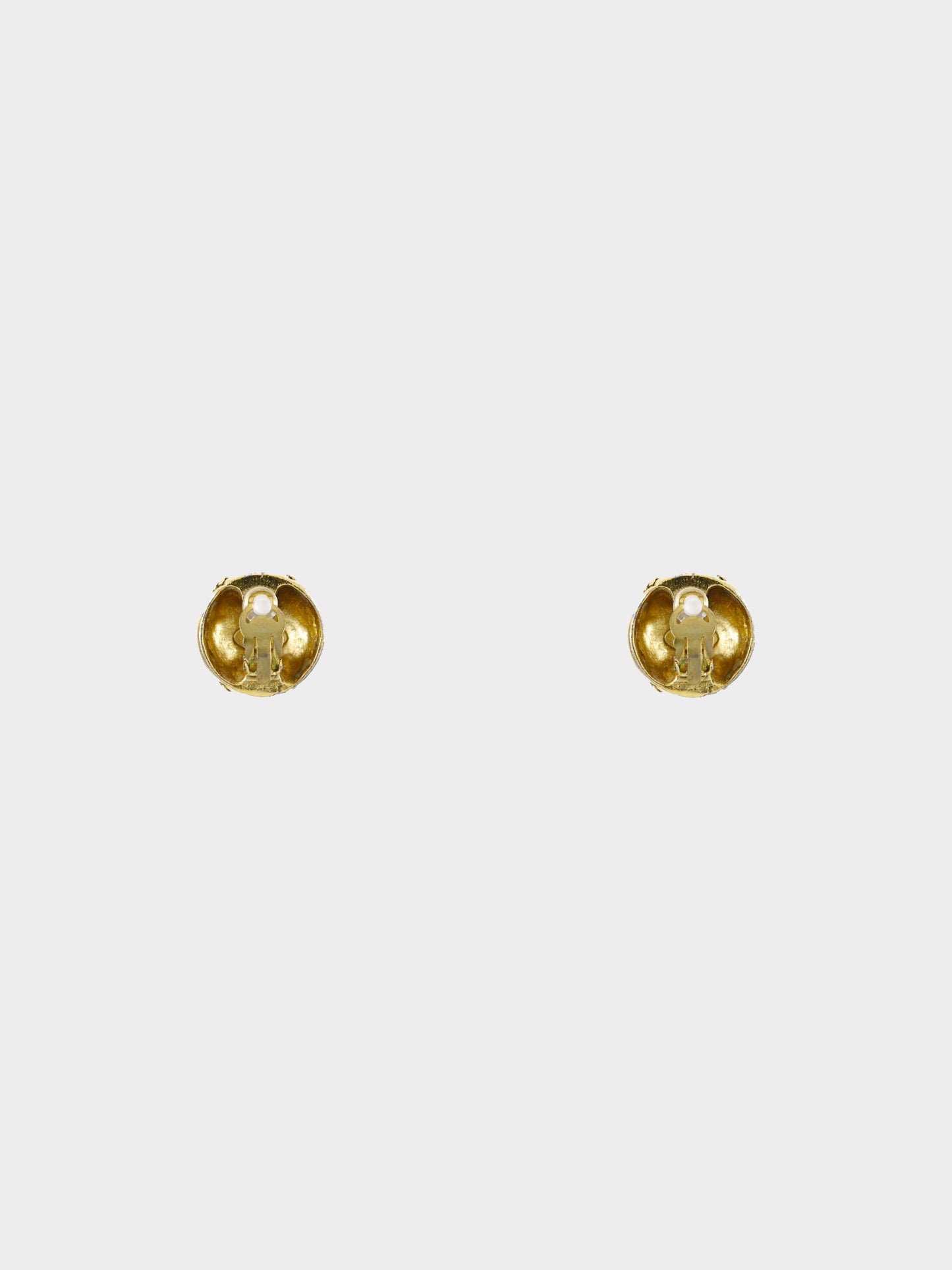 Chanel 1988 Gold Plated Vintage Round COCO Mark Clip-on Earrings
