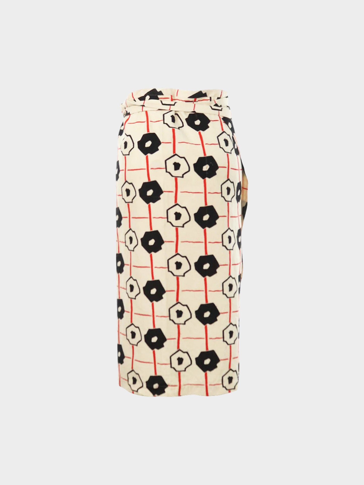 Comme des Garçons 2000 Beige Printed Wrap Skirt