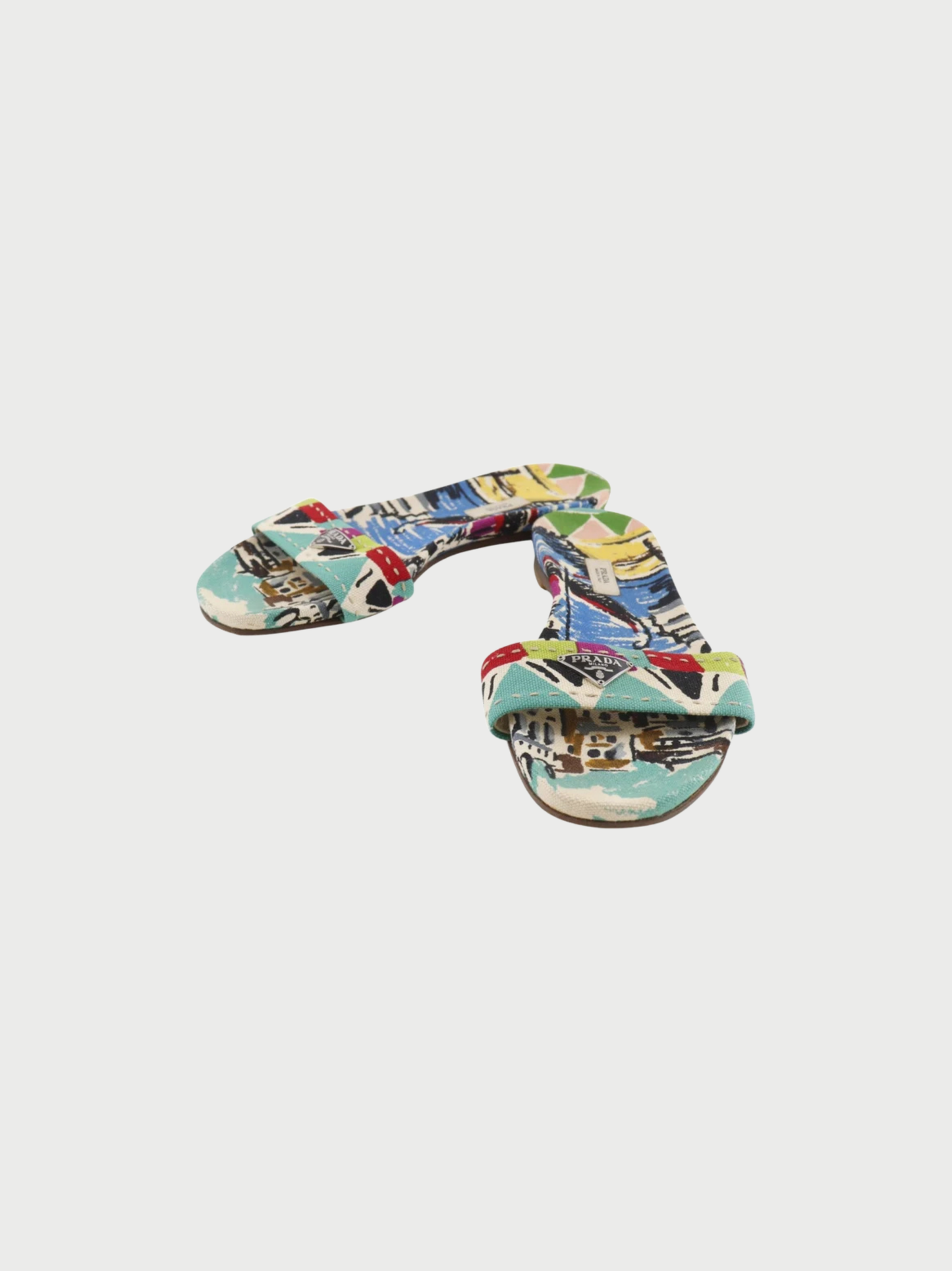 Prada 2000s Multicolor Canvas Sandals