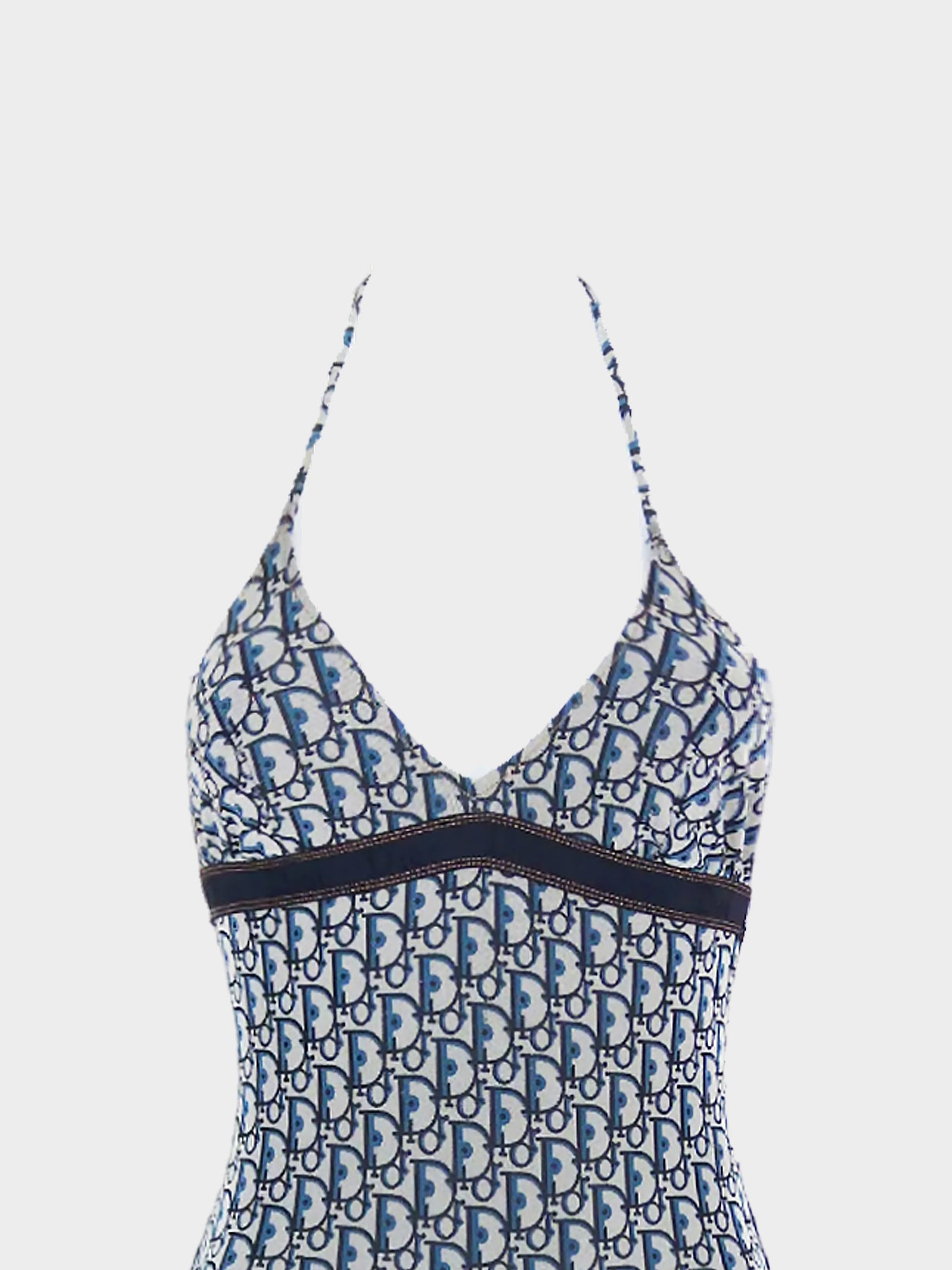 Christian Dior by John Galliano 2002 Navy Monogram One Piece Swimsuit