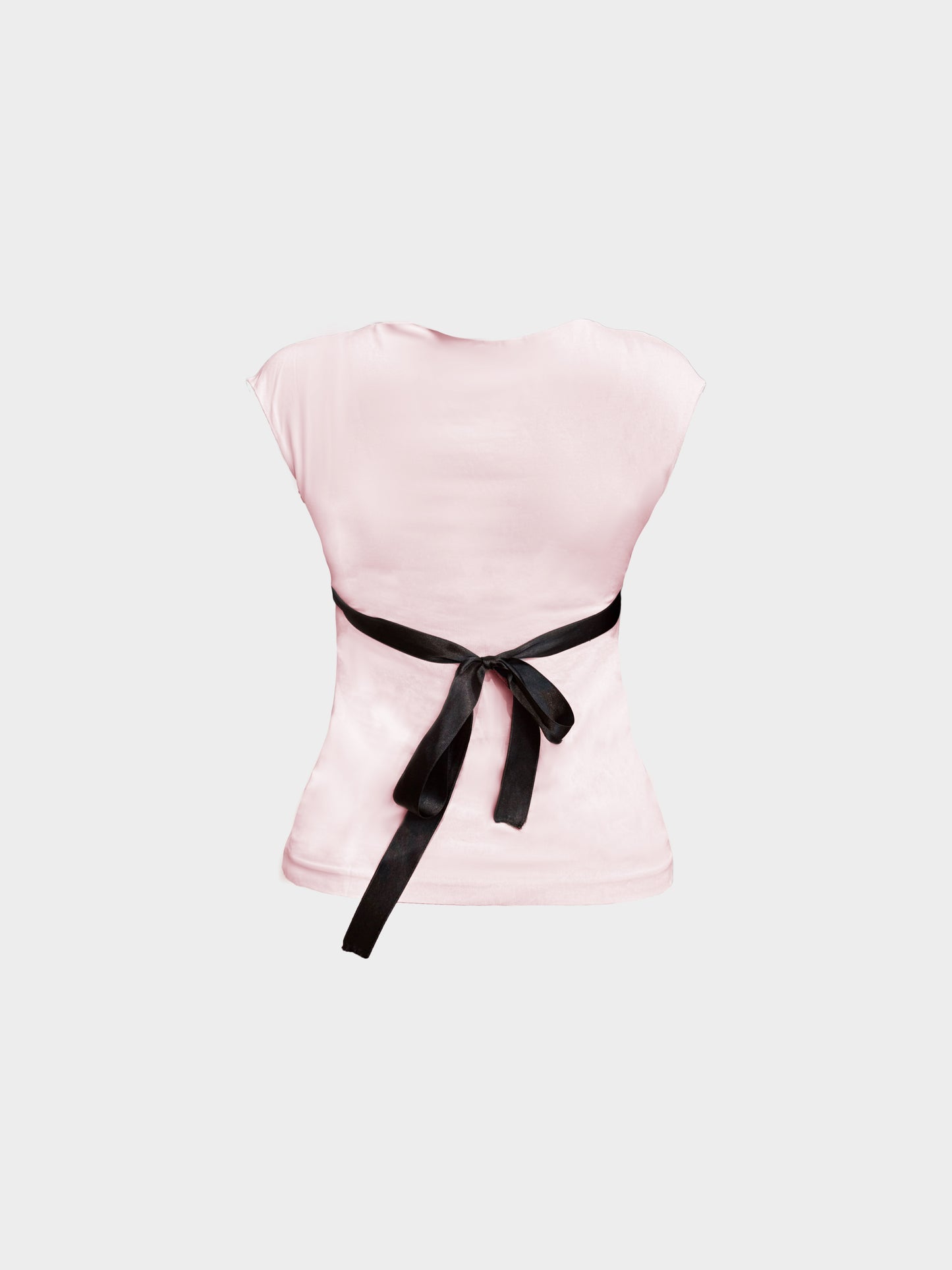Valentino 2000s Pink Lace-trim Blouse with Self-tie Ribbon