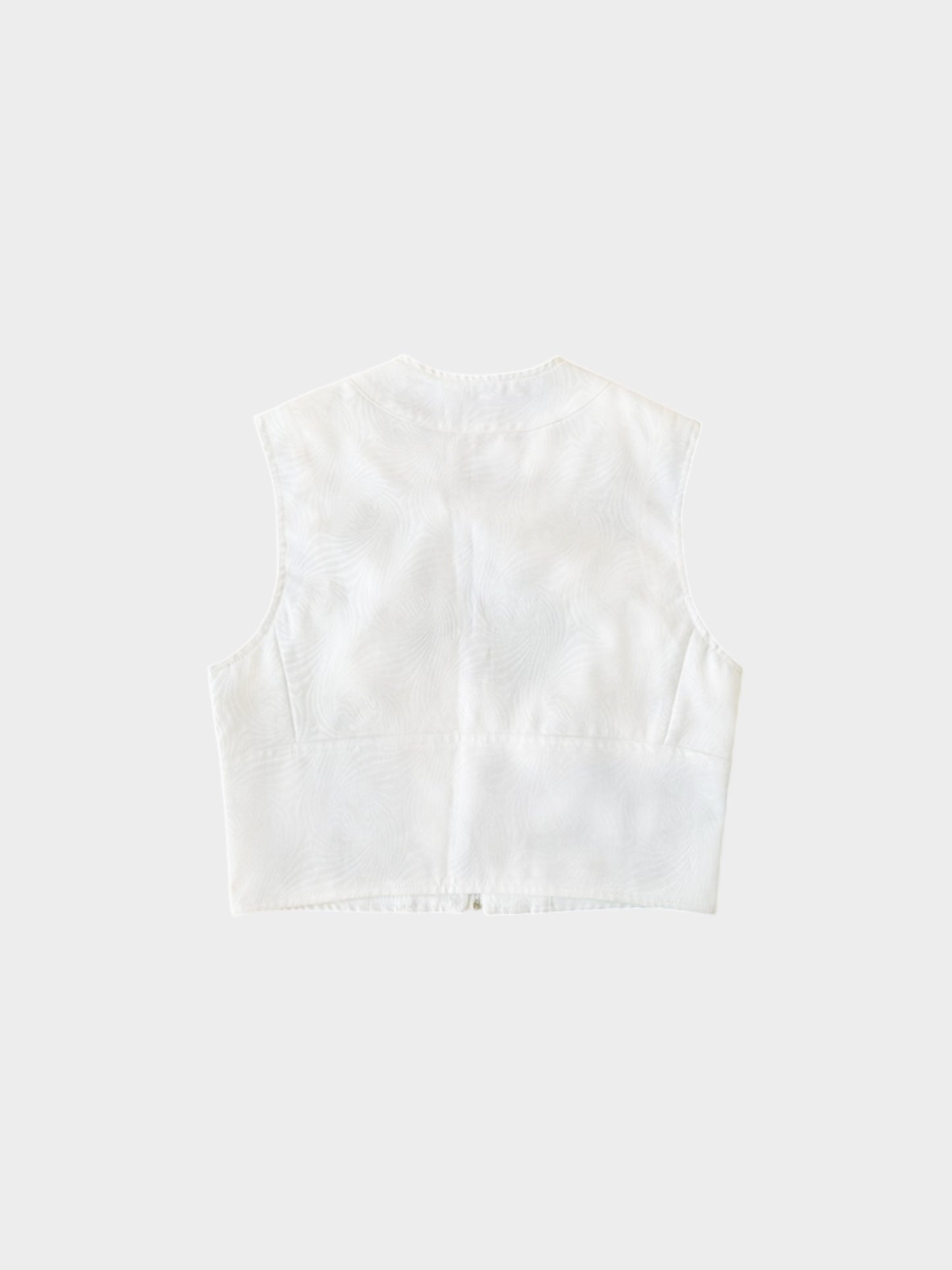 Versace 1990s Jeans Couture White Zip-up Vest