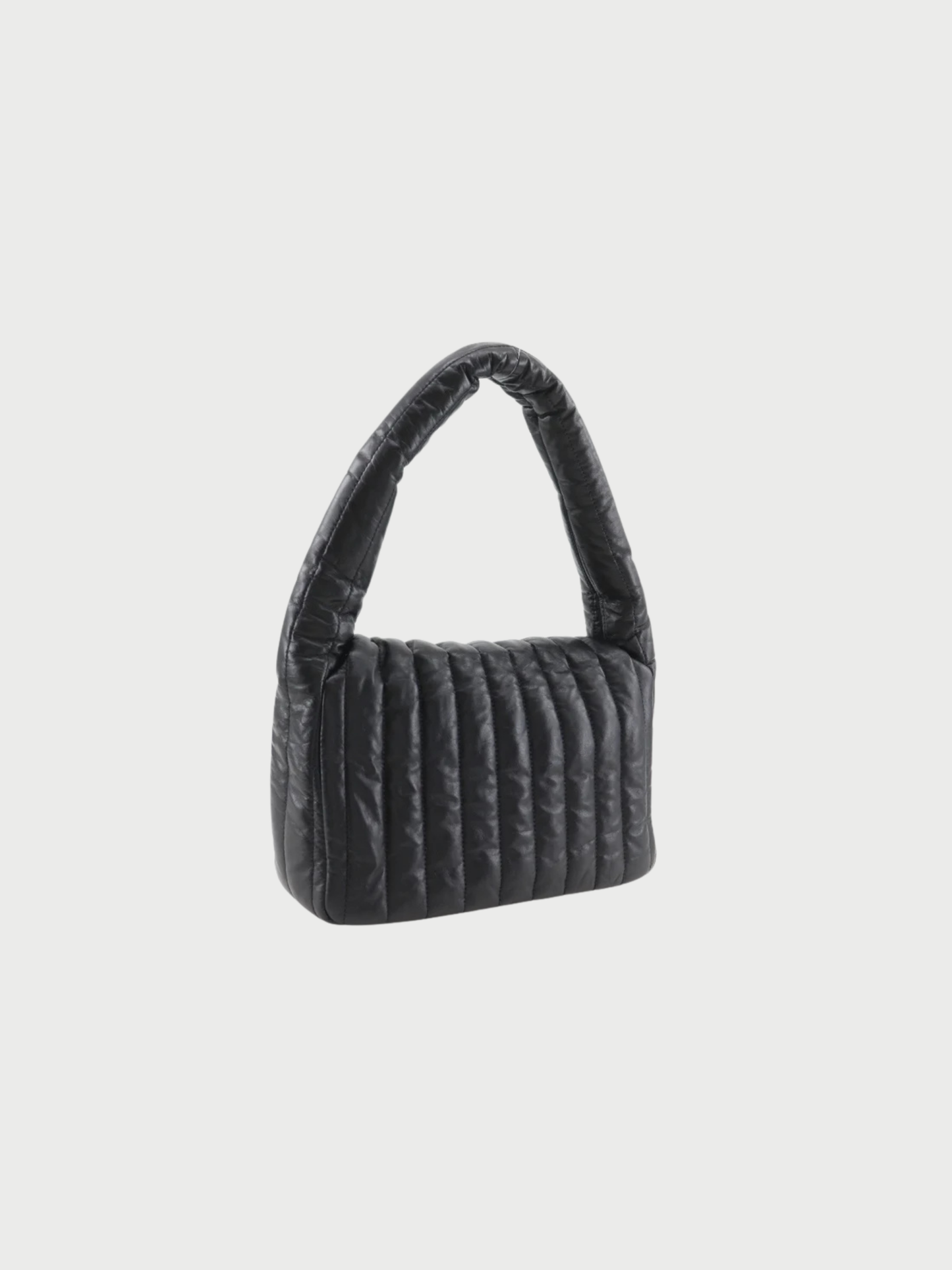Balenciaga 2020s Black Calfskin Leather Monaco Quilted Shoulder Bag