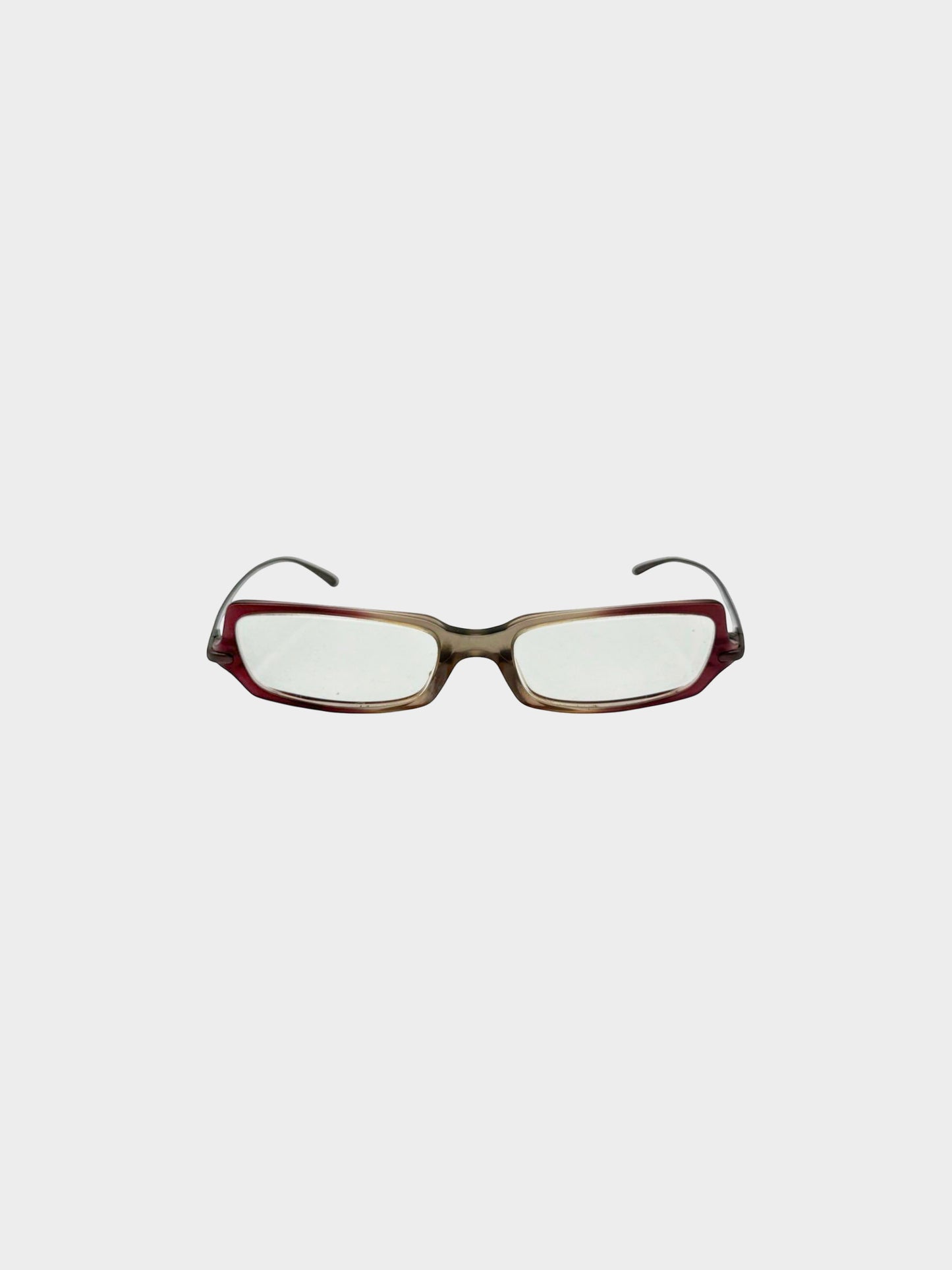 Chanel 1990s Gradient Red and Brown Vintage Glasses