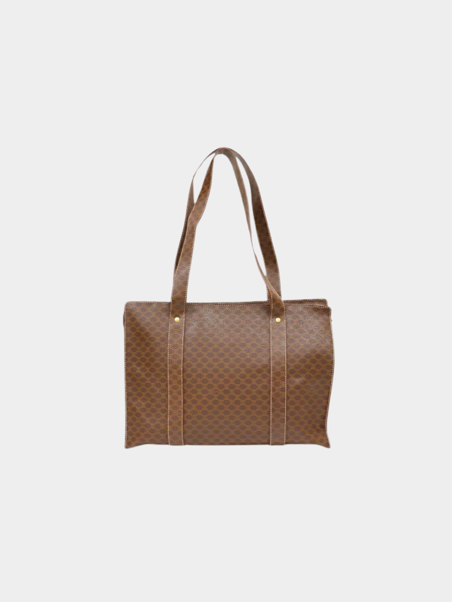Celine 2000s Brown Macadam Blazon PVC Tote Bag
