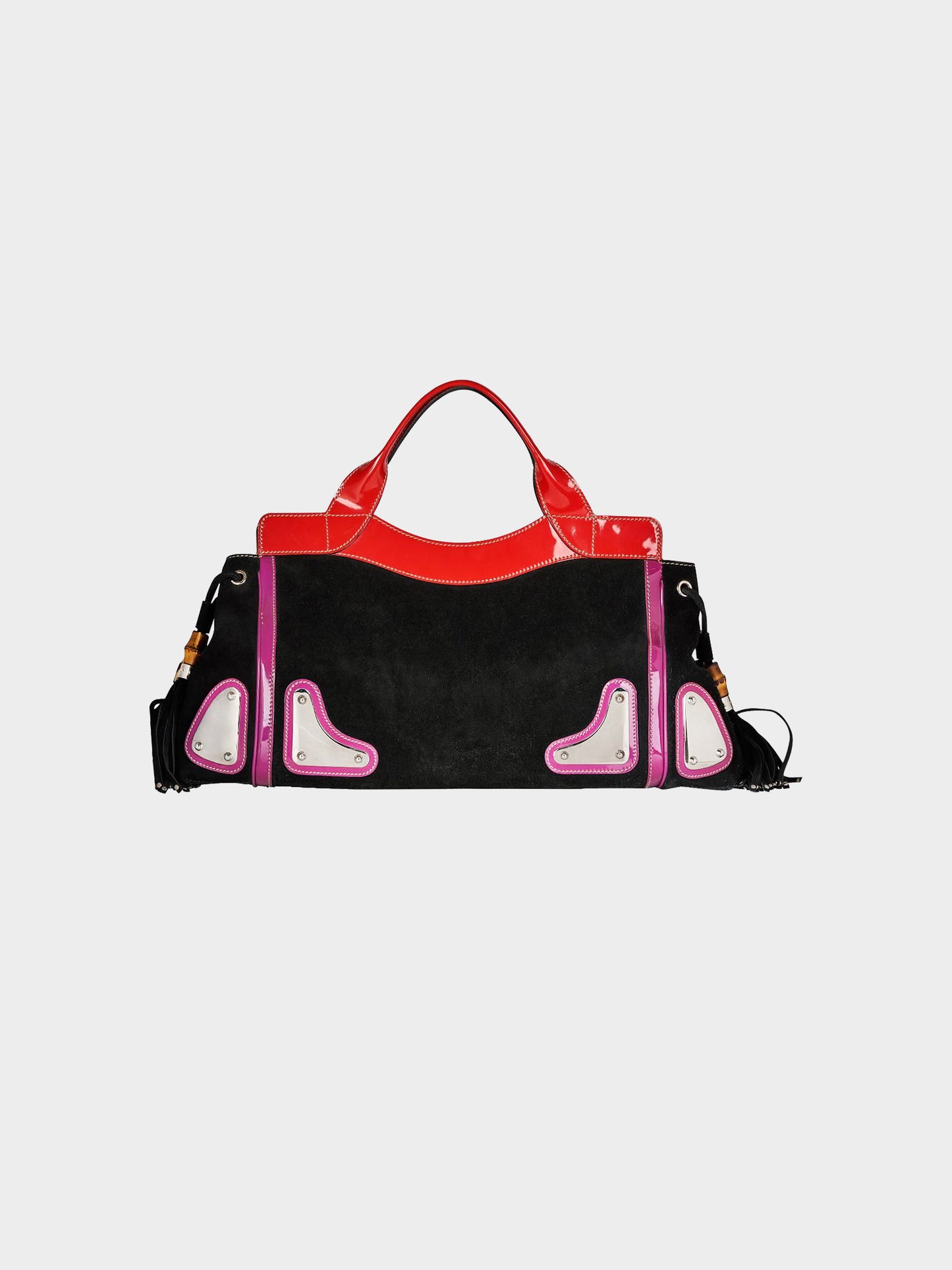Gucci SS 2007 Rare Suede Race Top Handle Tote Bag