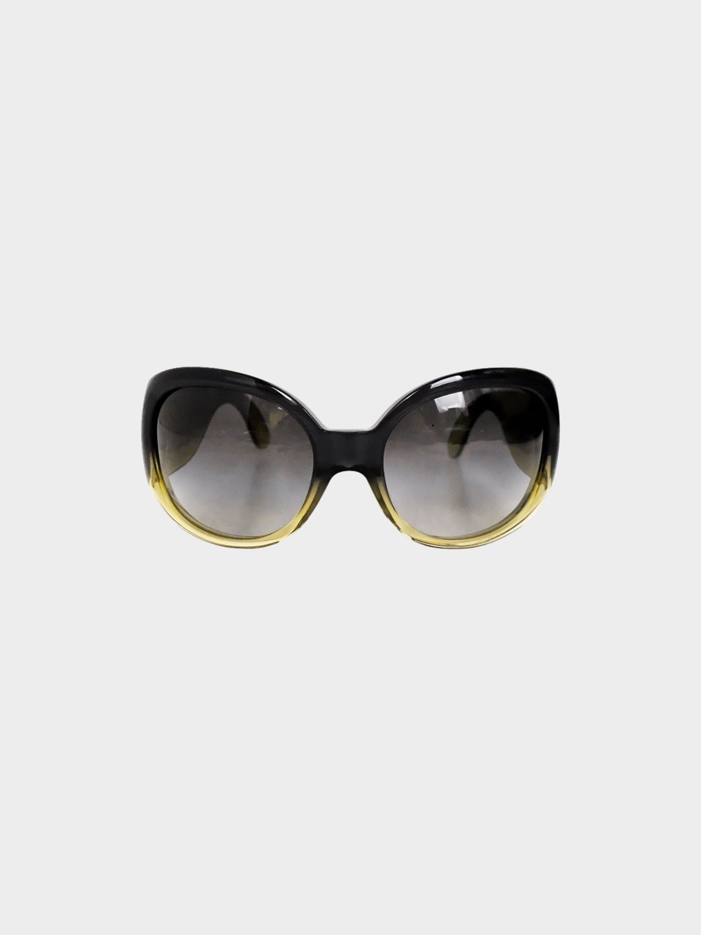 Chanel 2000s Green and Black Gradient Sunshine Oversized Sunglasses
