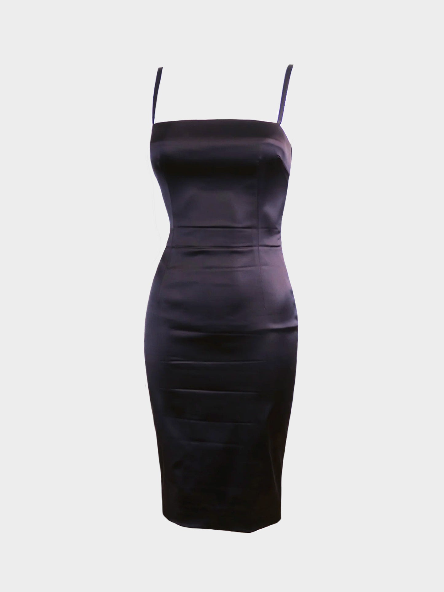 Dolce and Gabbana D&G 2000s Dark Purple Satin Midi Dress