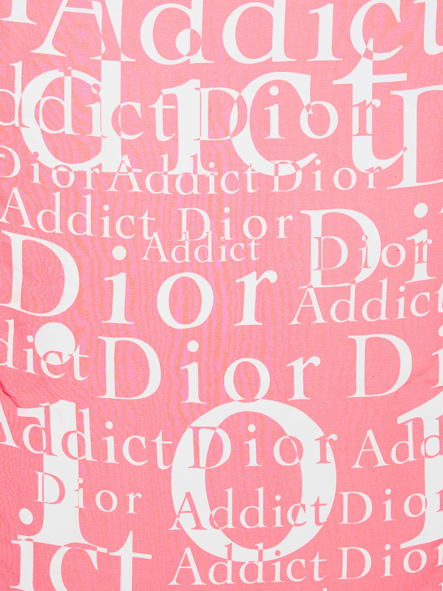 Christian Dior by John Galliano 2000s Red and White "Addict" Print Silk Scarf