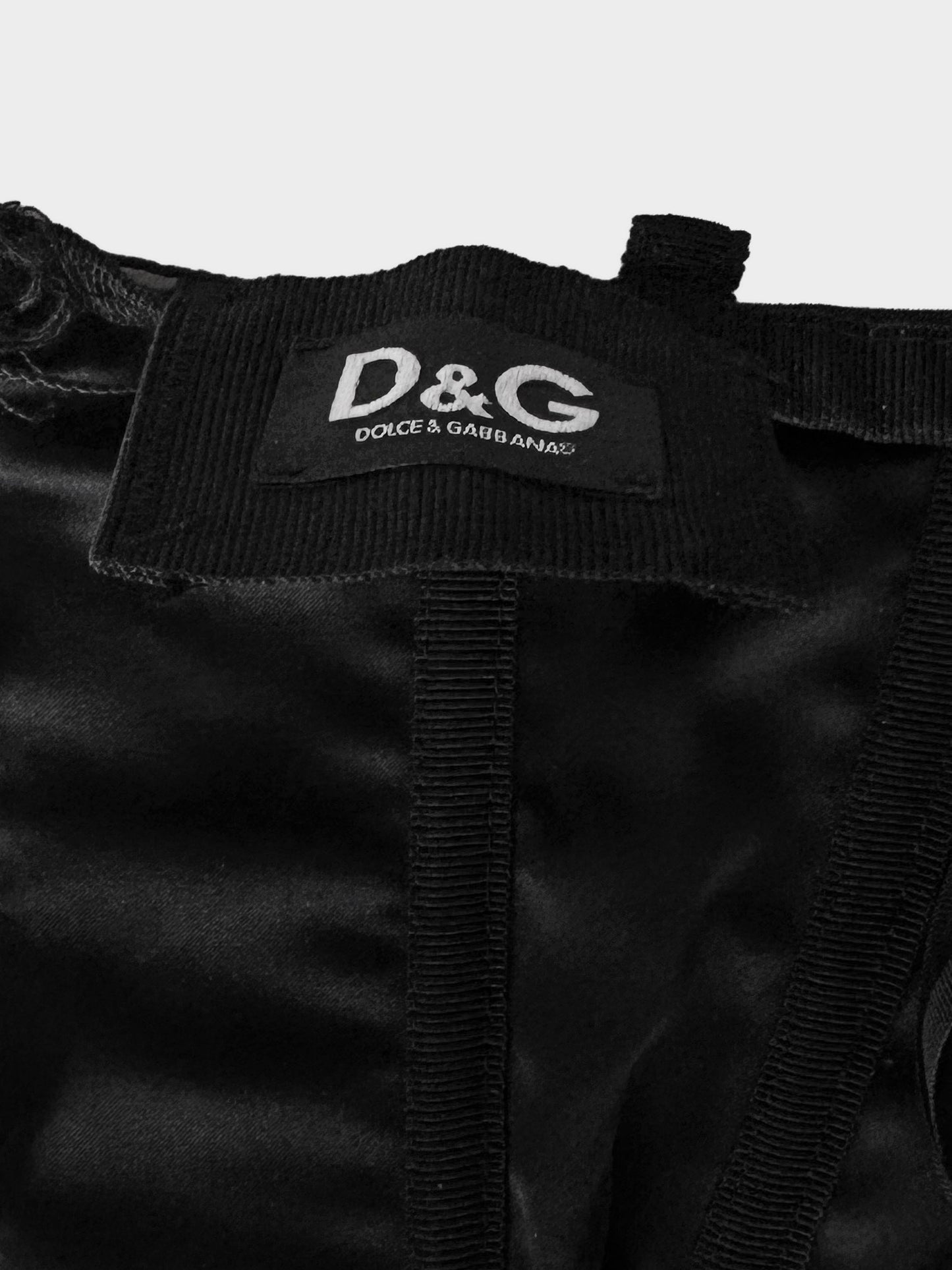 Dolce and Gabbana D&G 2010s Black Silk Long Bodycon Dress