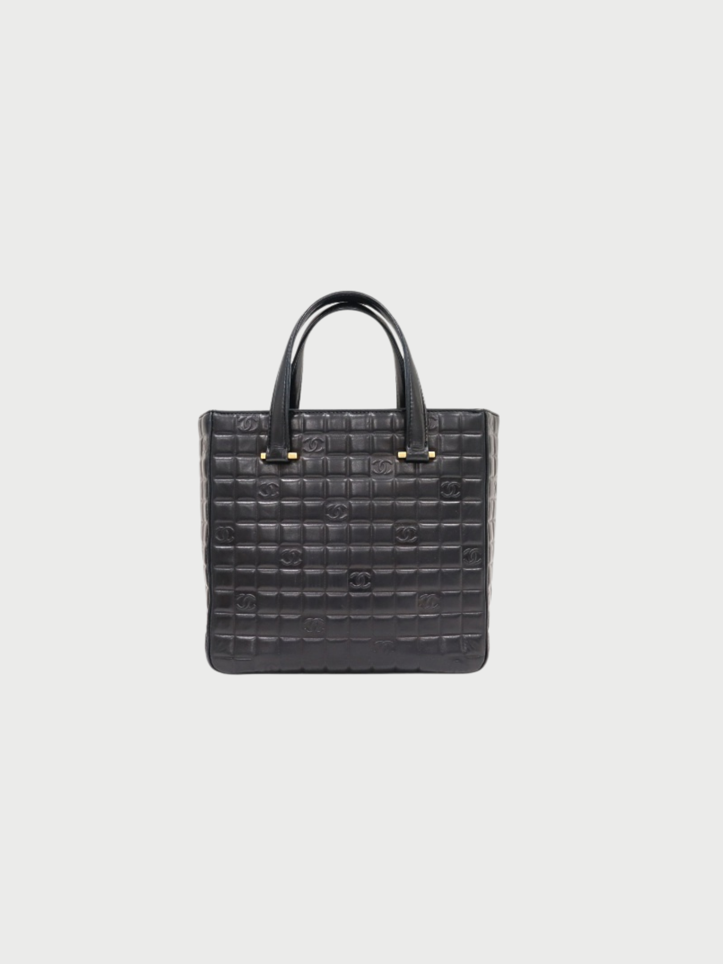 Chanel 2000s Black Leather Choco Bar Handbag
