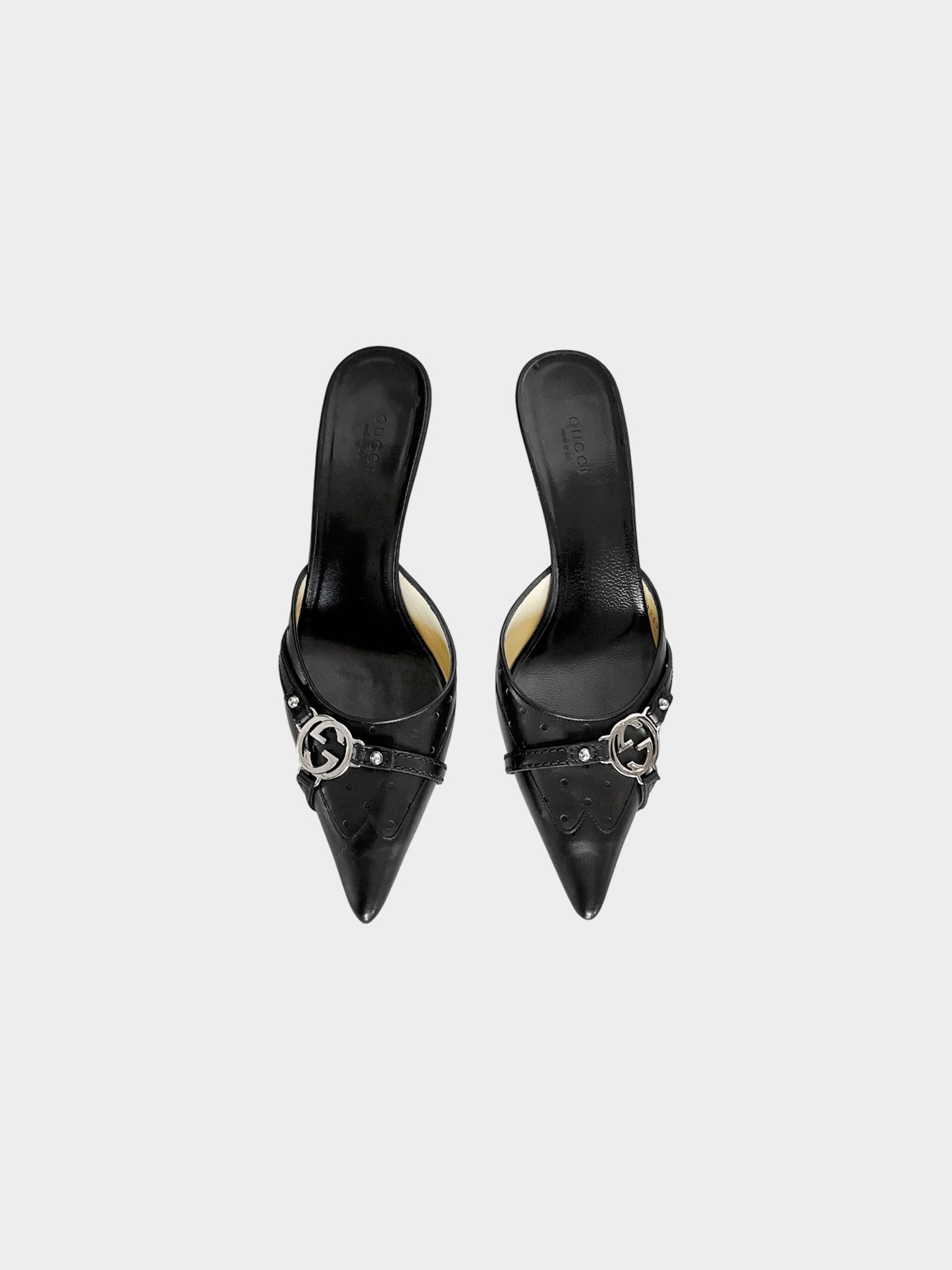 Gucci 2000s Black Leather Pointed Heels