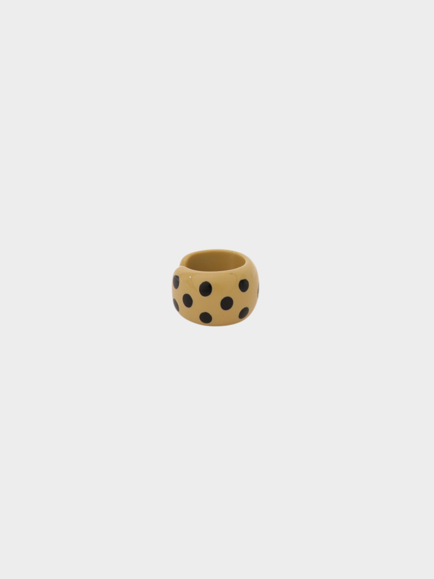 Chanel 2000s Beige Black Plastic COCO Ring