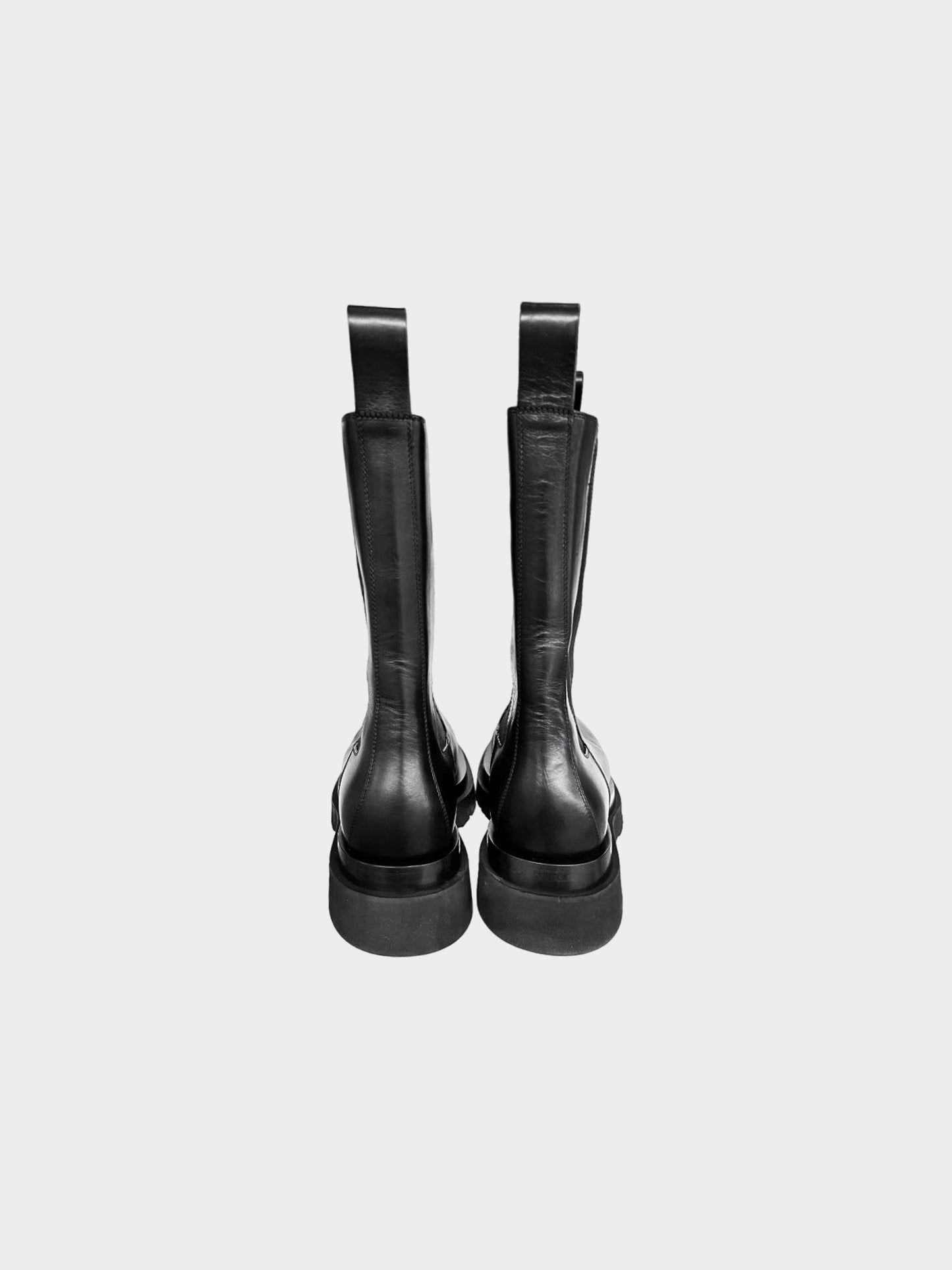 Bottega Veneta 2020s Black Leather Lug Boots
