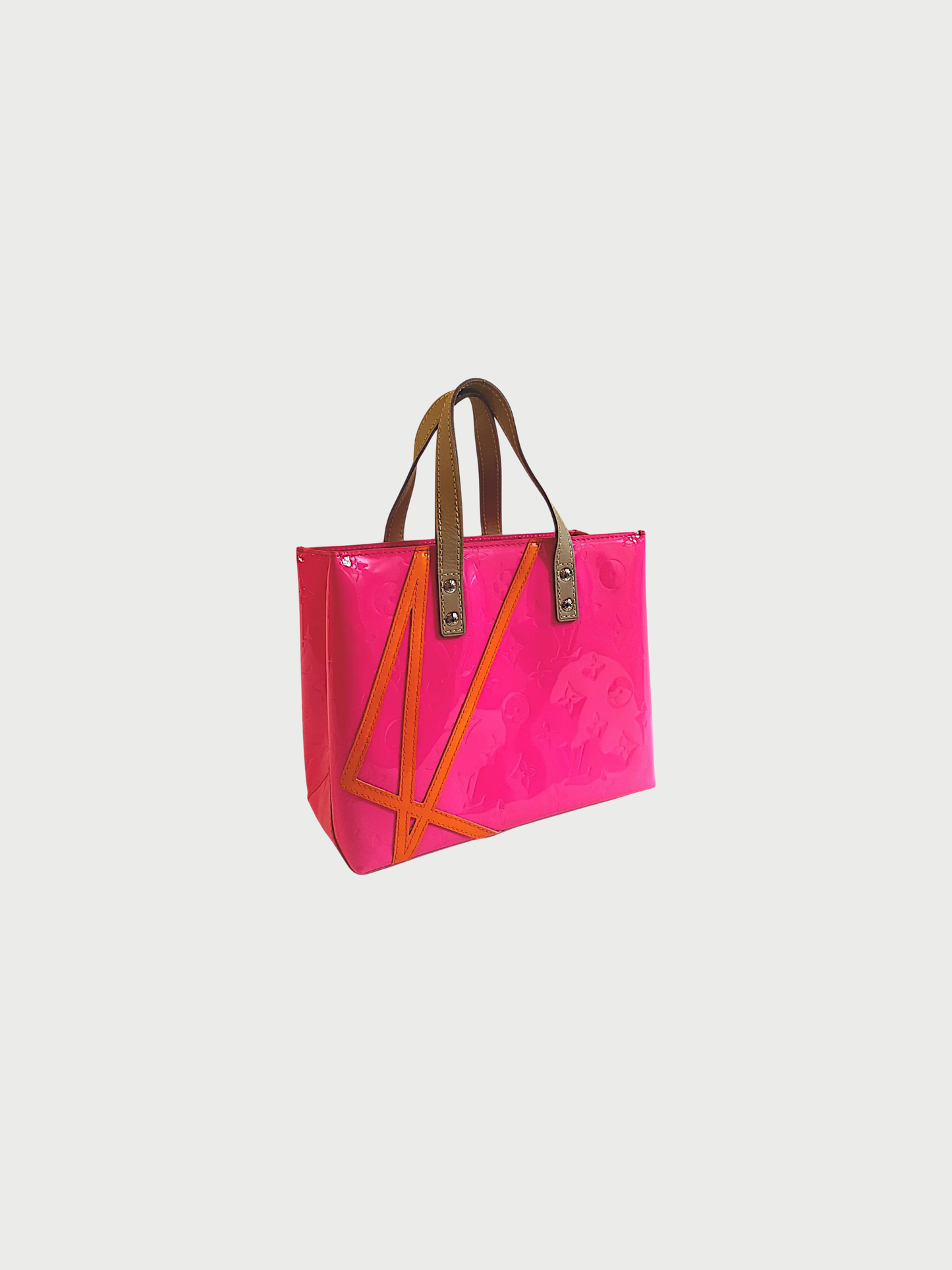 Louis Vuitton 2002 Pink Fluo Vernis Reade PM Tote Bag