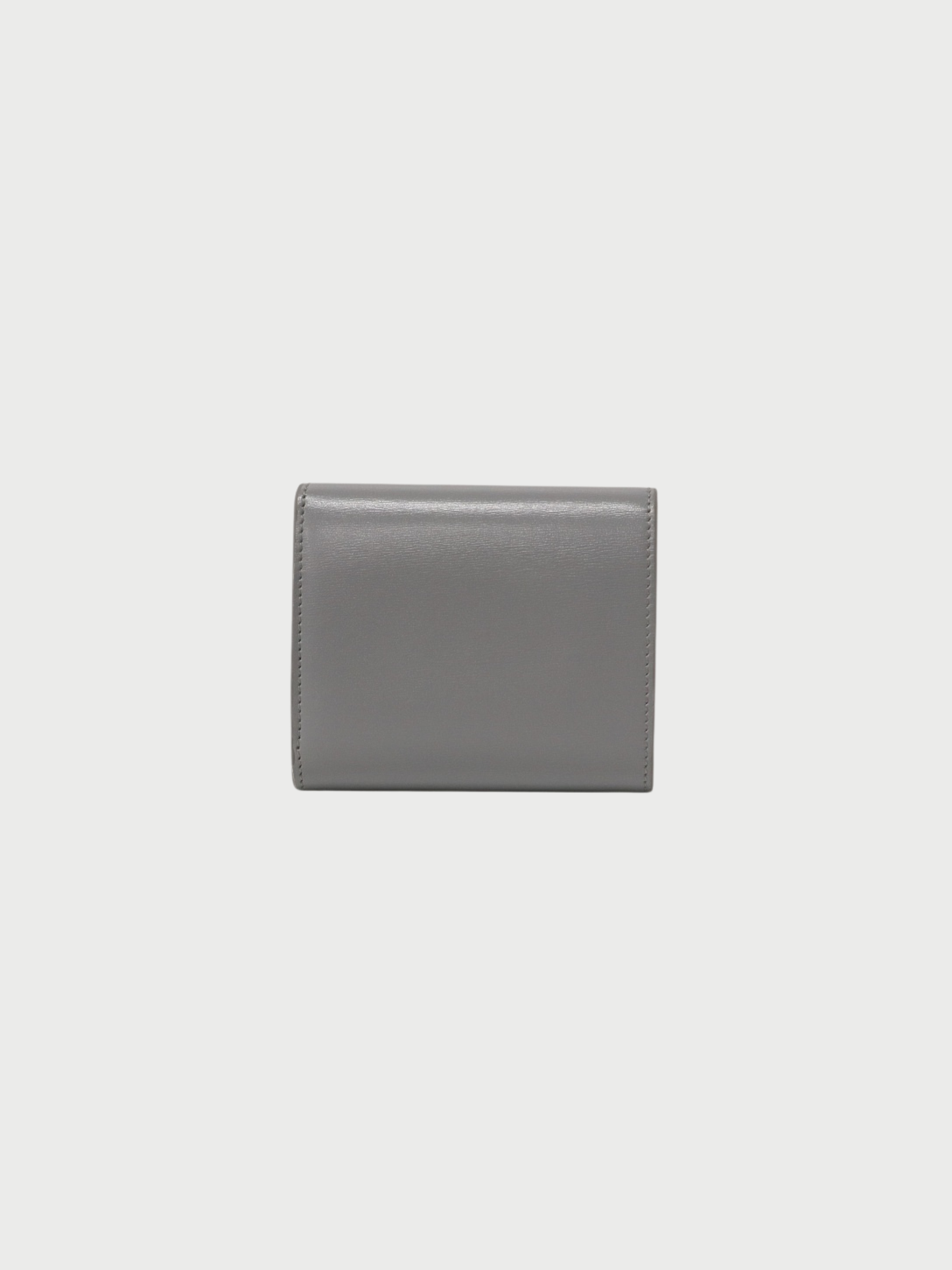 Celine 2020s Light Gray Leather Triomphe Small Flap Wallet