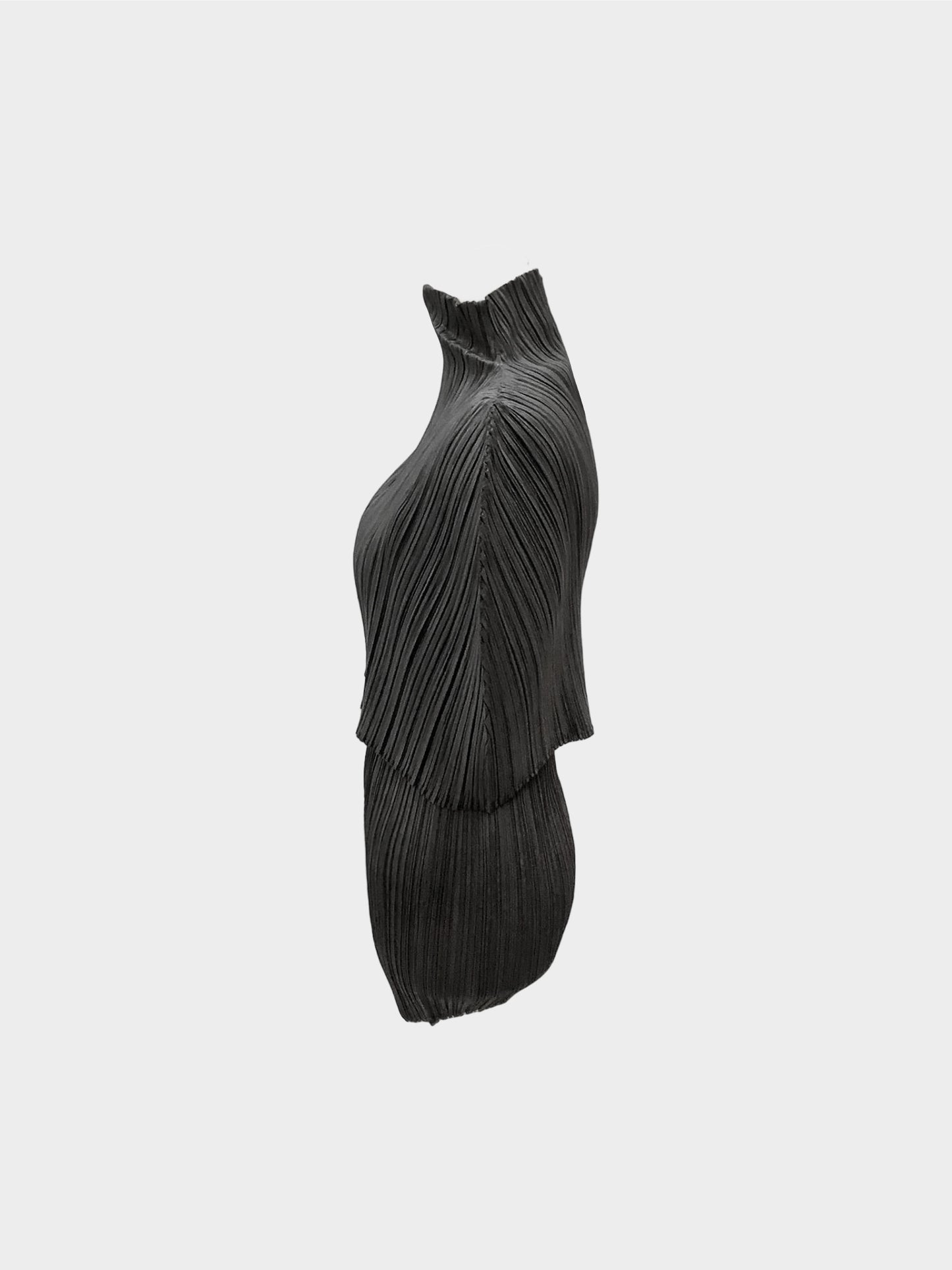 Issey Miyake Fall 2006 Pleats Please Dark Grey Top and Cloak Set