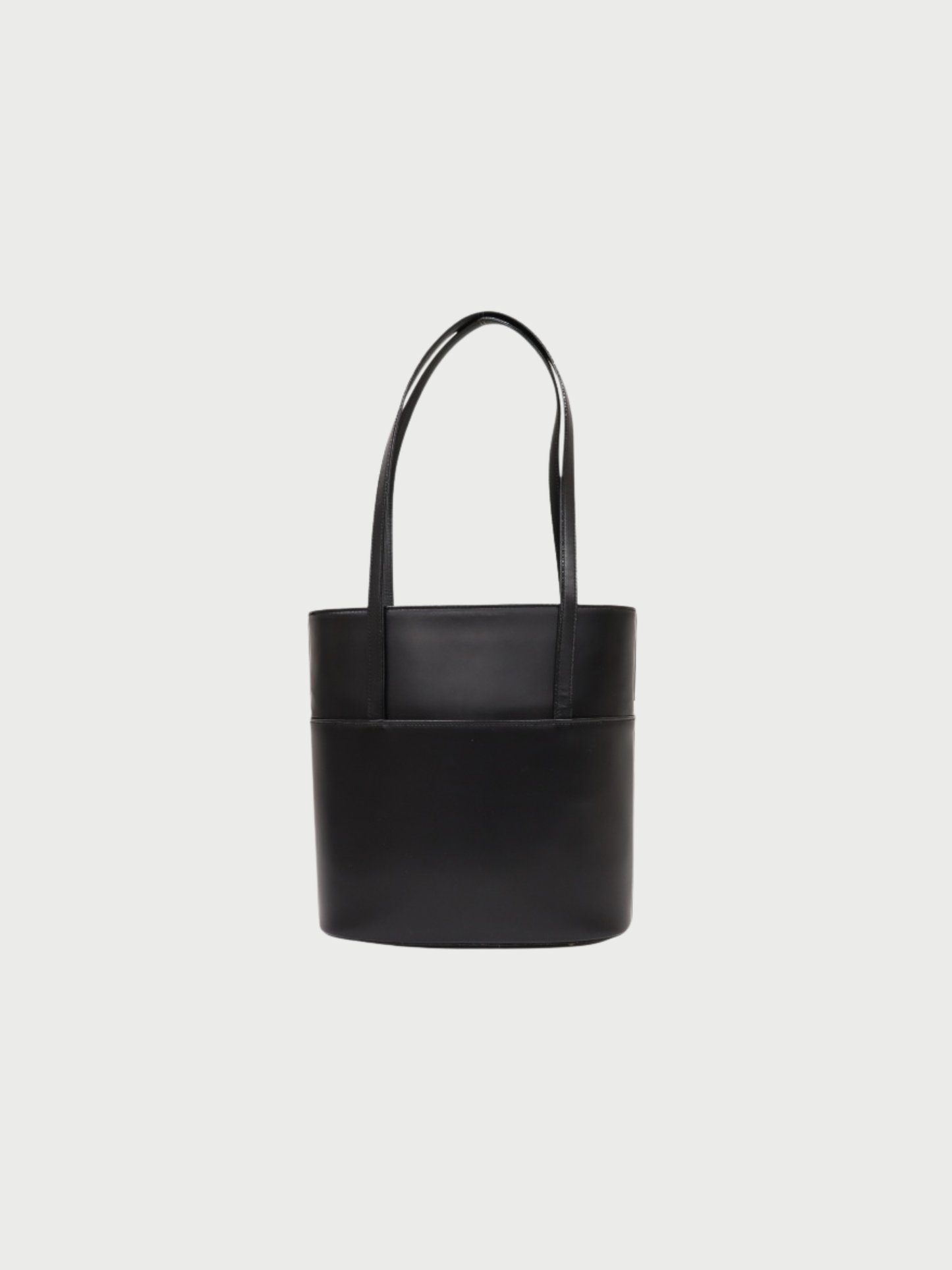 Burberry 2000s Black Leather Logo Check Tote Bag