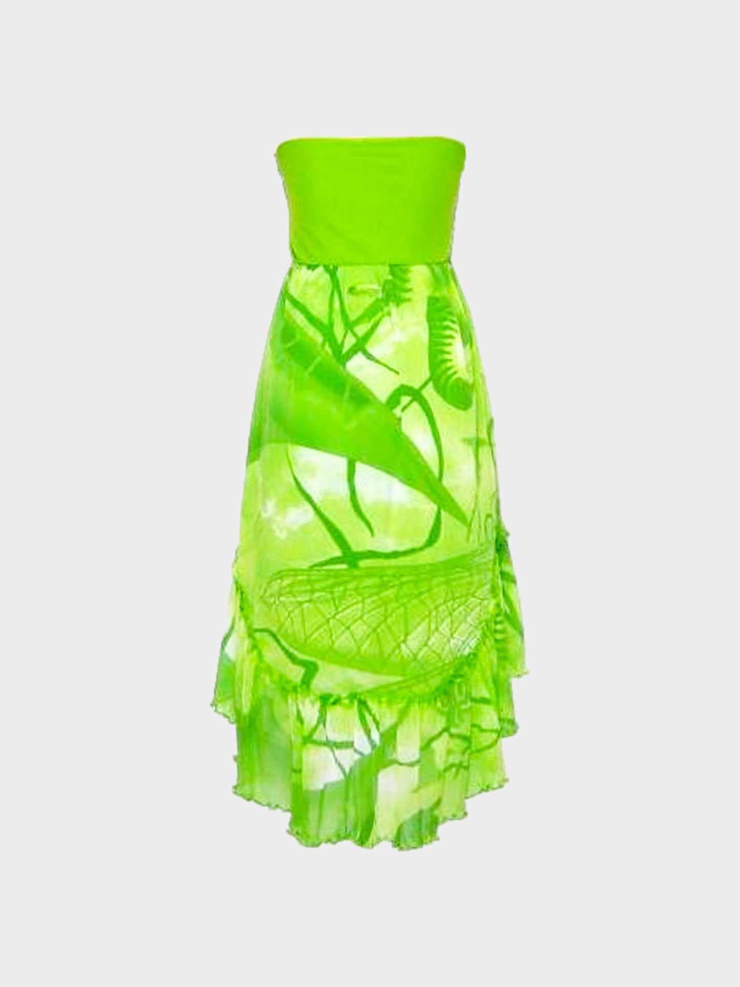 Jean Paul Gaultier Early 2000s Green Frill Skirt Dress