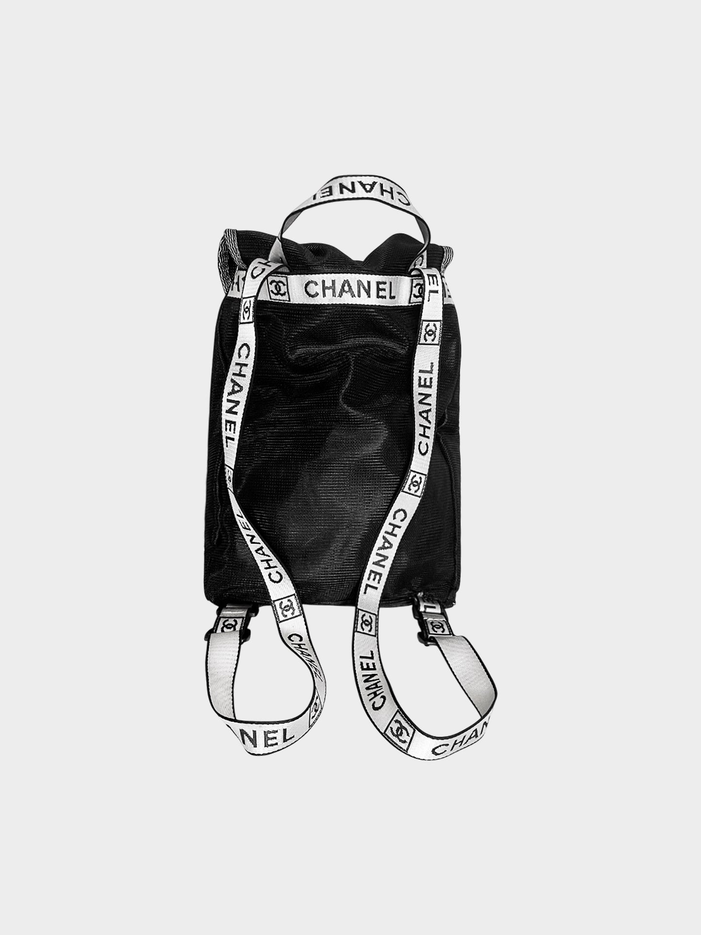 Chanel Mid 2000s Sports Black Nylon Mesh Backpack