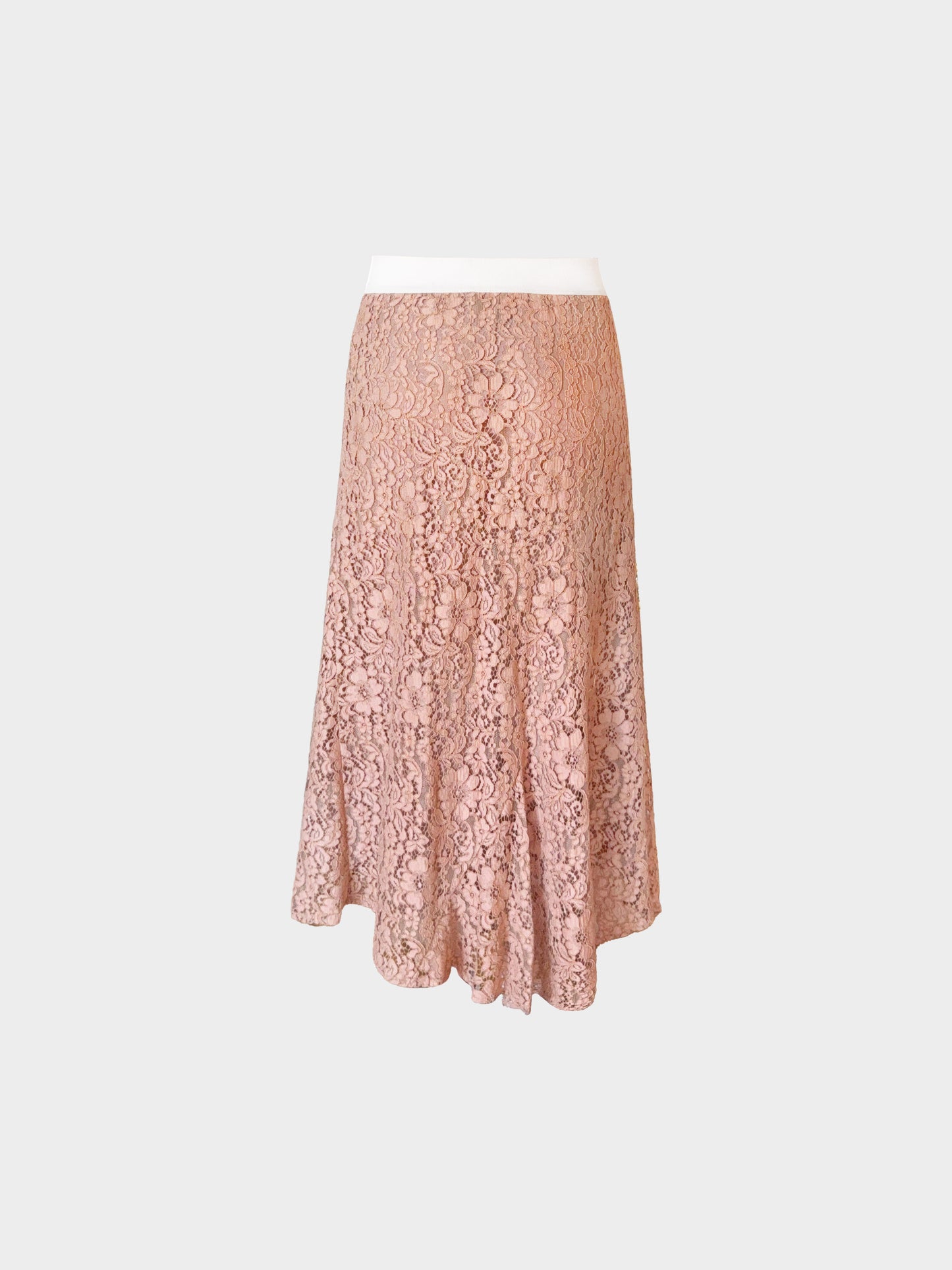 Blumarine Blugirl 2010s Pink Floral Lace Maxi Skirt