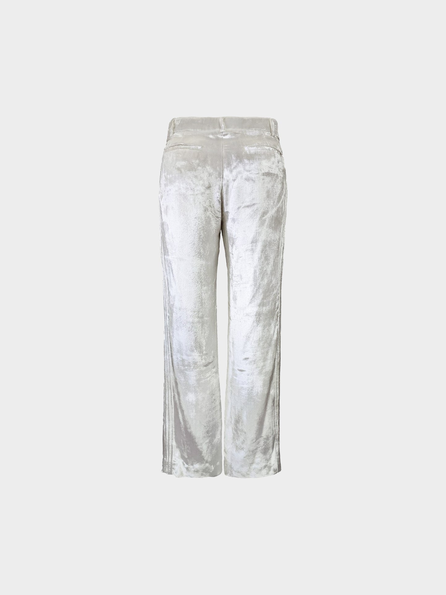 Chanel Fall 2004 Ivory Velvet Straight-cut Trousers