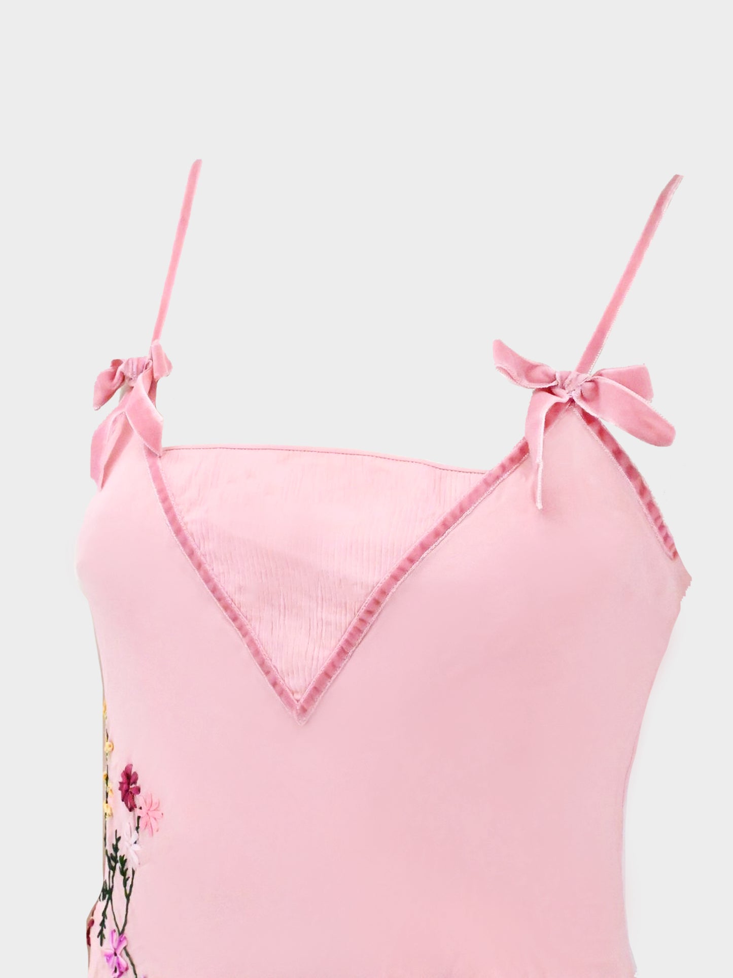 John Galliano FW 2004-2005 Pink Crepe Prototype Long Dress with Bows