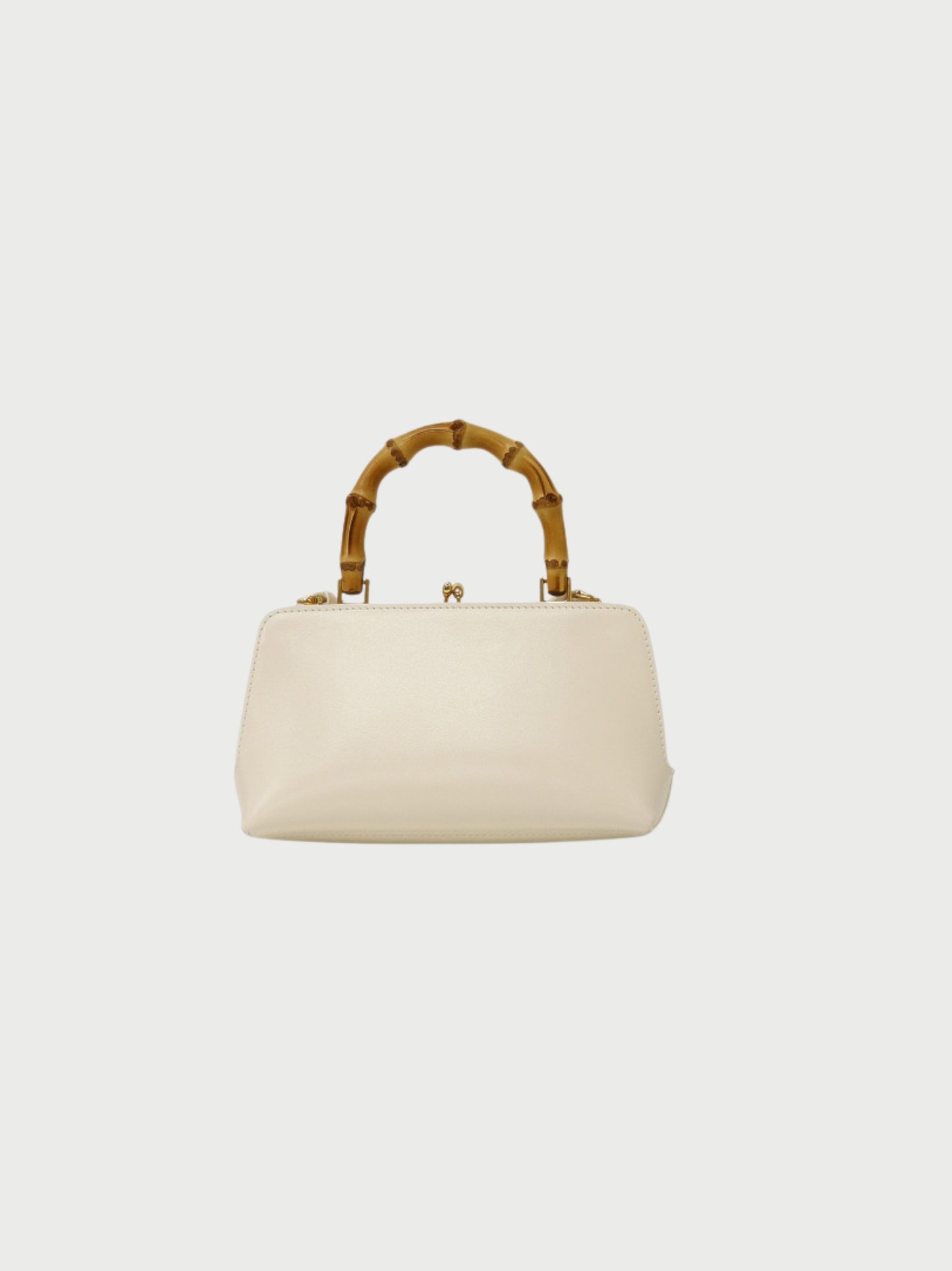 Jil Sander 2020s Ivory Leather Goji Bamboo Mini Bag