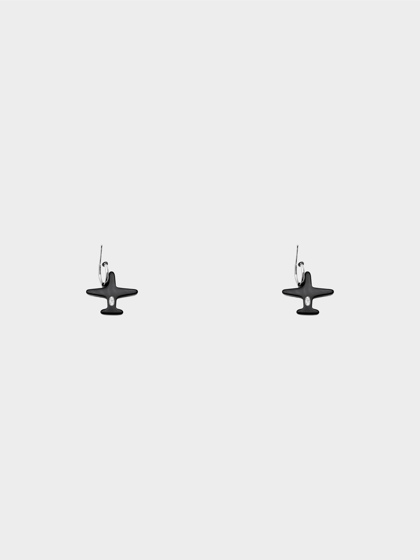 Chanel Spring 2016 Resin Airplane Hoop Earrings