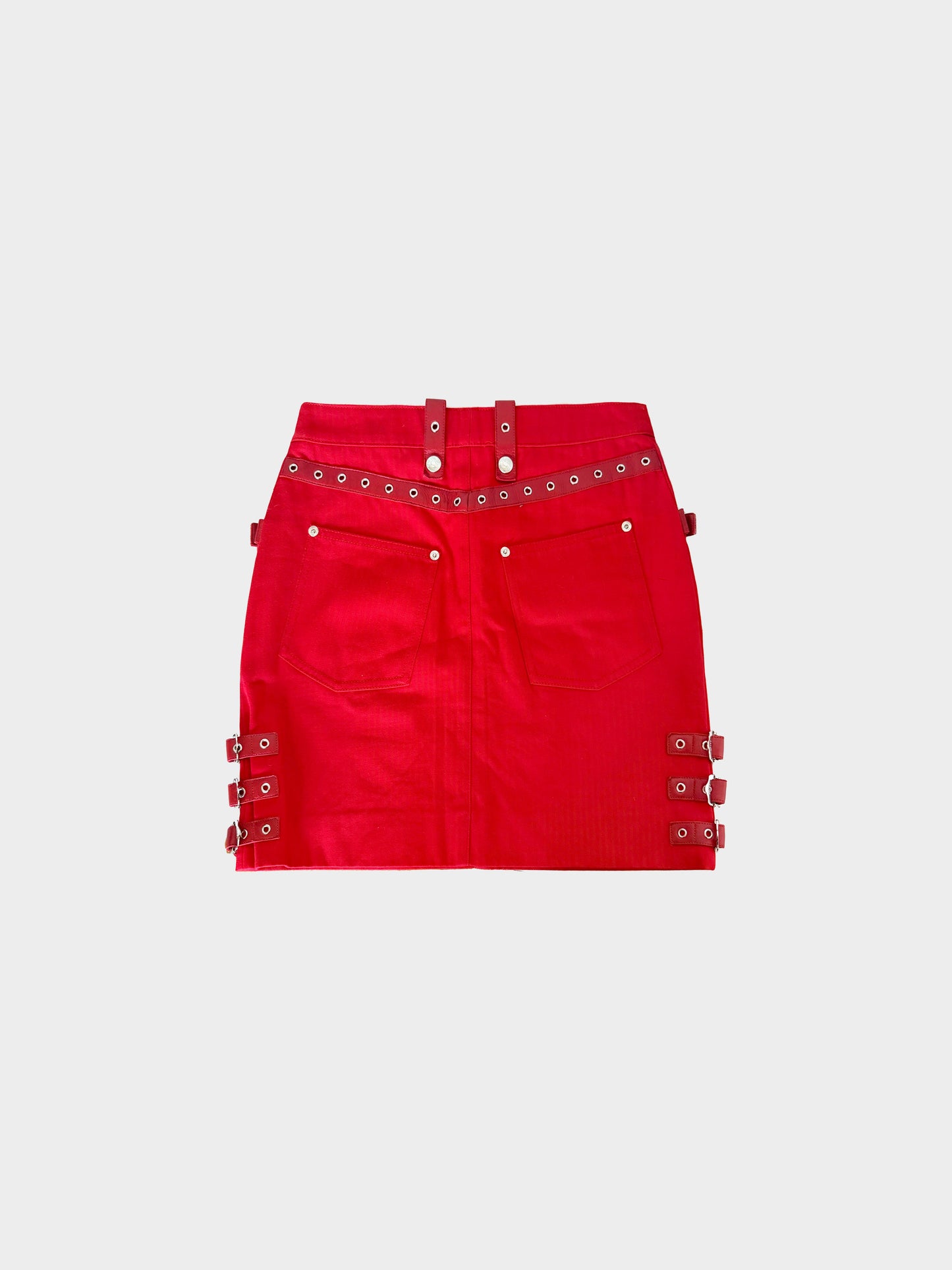 Christian Dior by John Galliano FW 2003 Red Bondage Mini Skirt