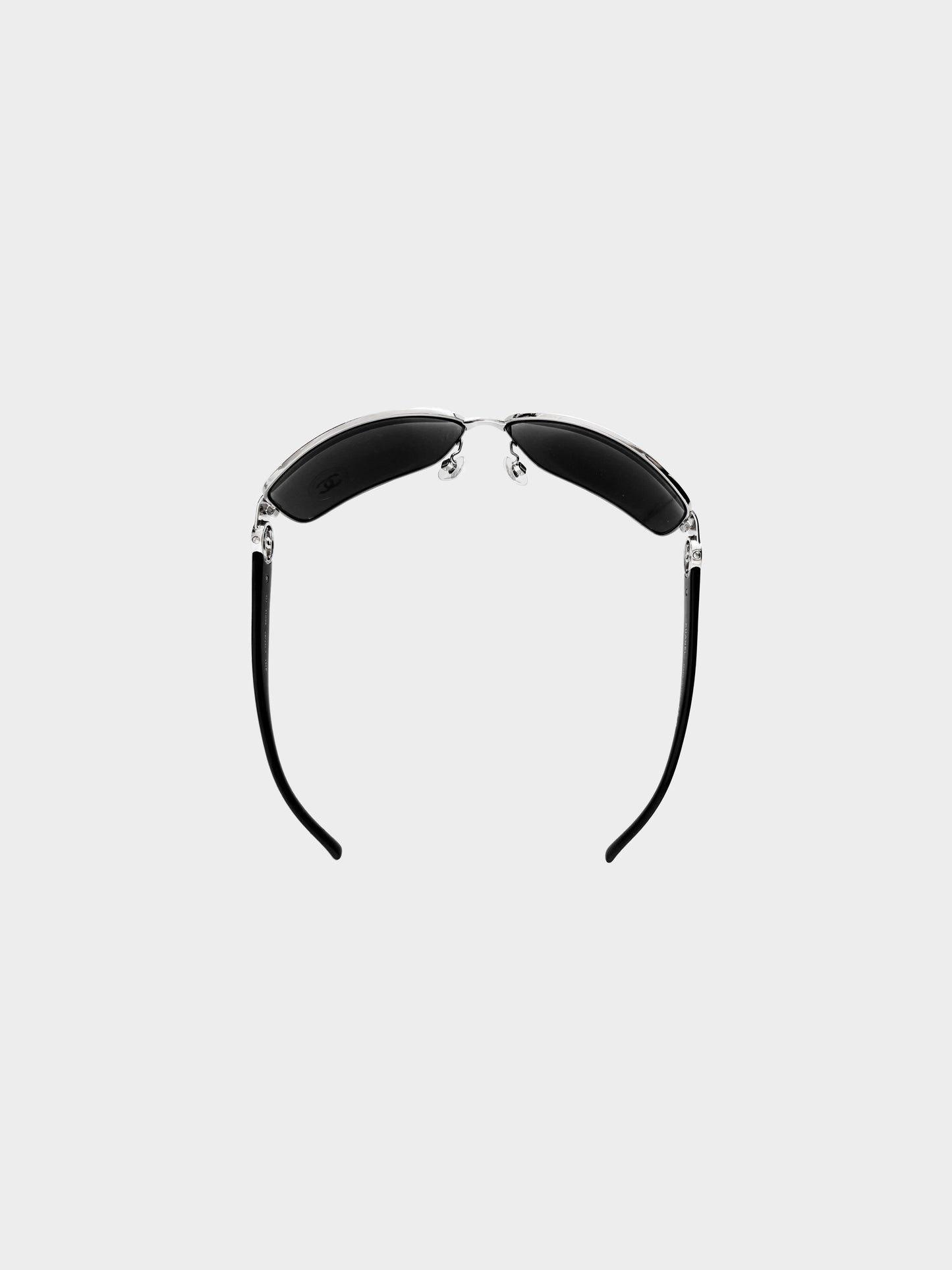 Chanel 2000s Black CC Square Sunglasses