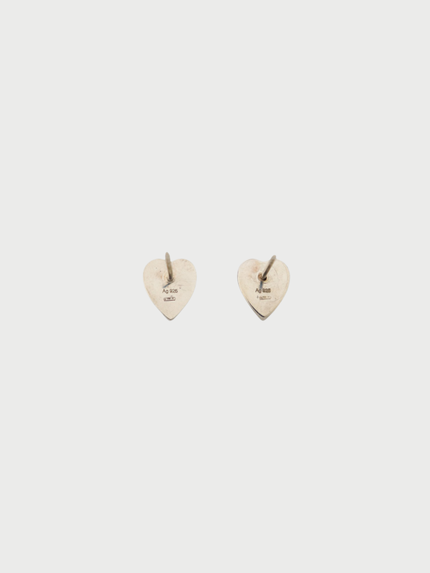 Gucci 2000s Silver 925 Logo Heart Earrings