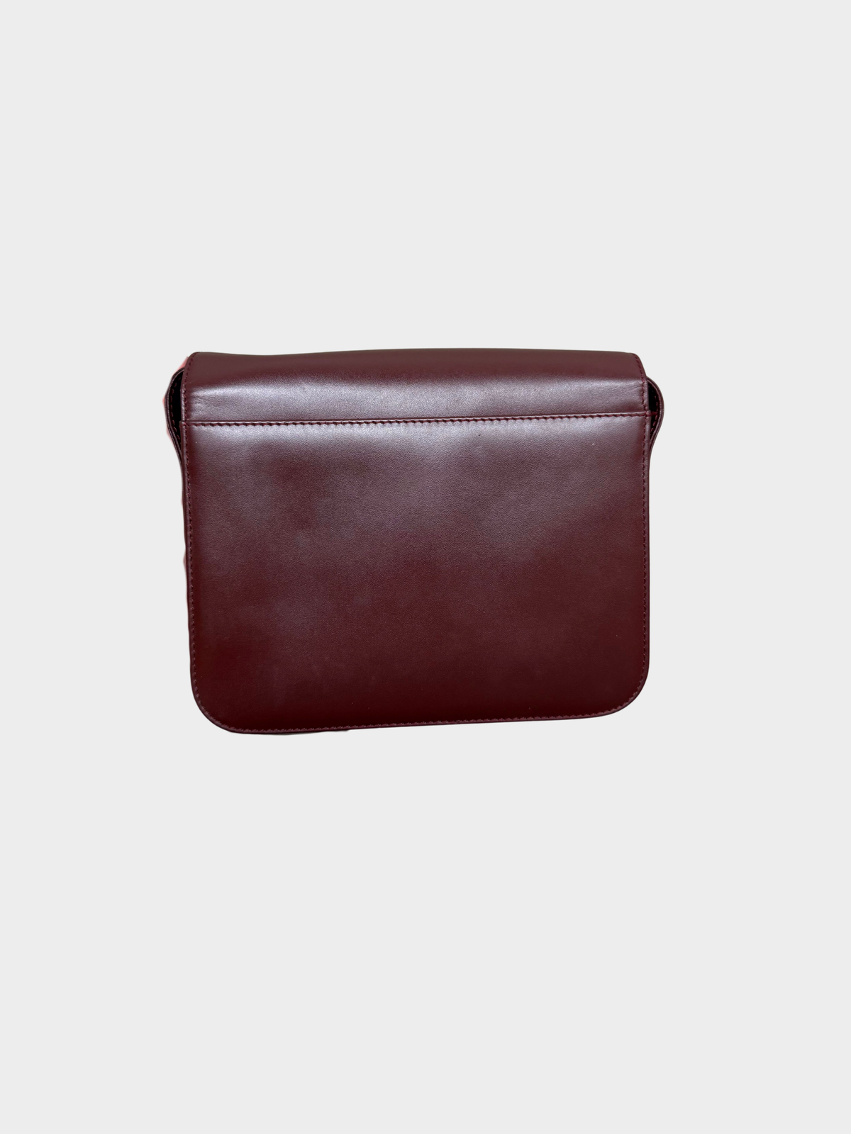 Cartier 1980s Bordeaux Calfskin Must de Cartier Flap Shoulder Bag