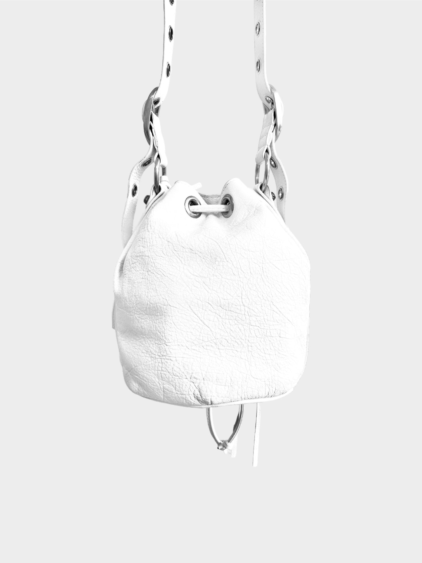 Balenciaga FW 2022 White Le Cagole XS Bucket Bag