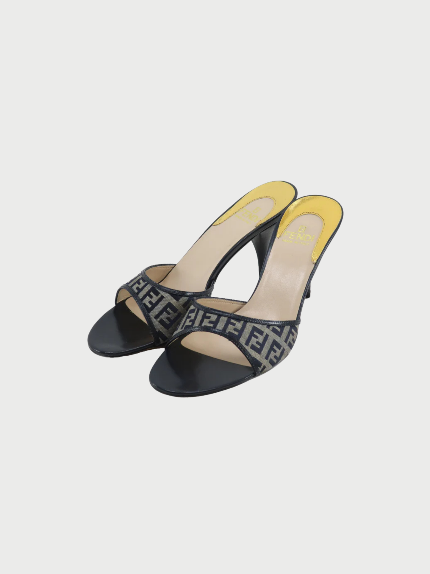 Fendi 2000s Zucca Pattern Mule Sandals