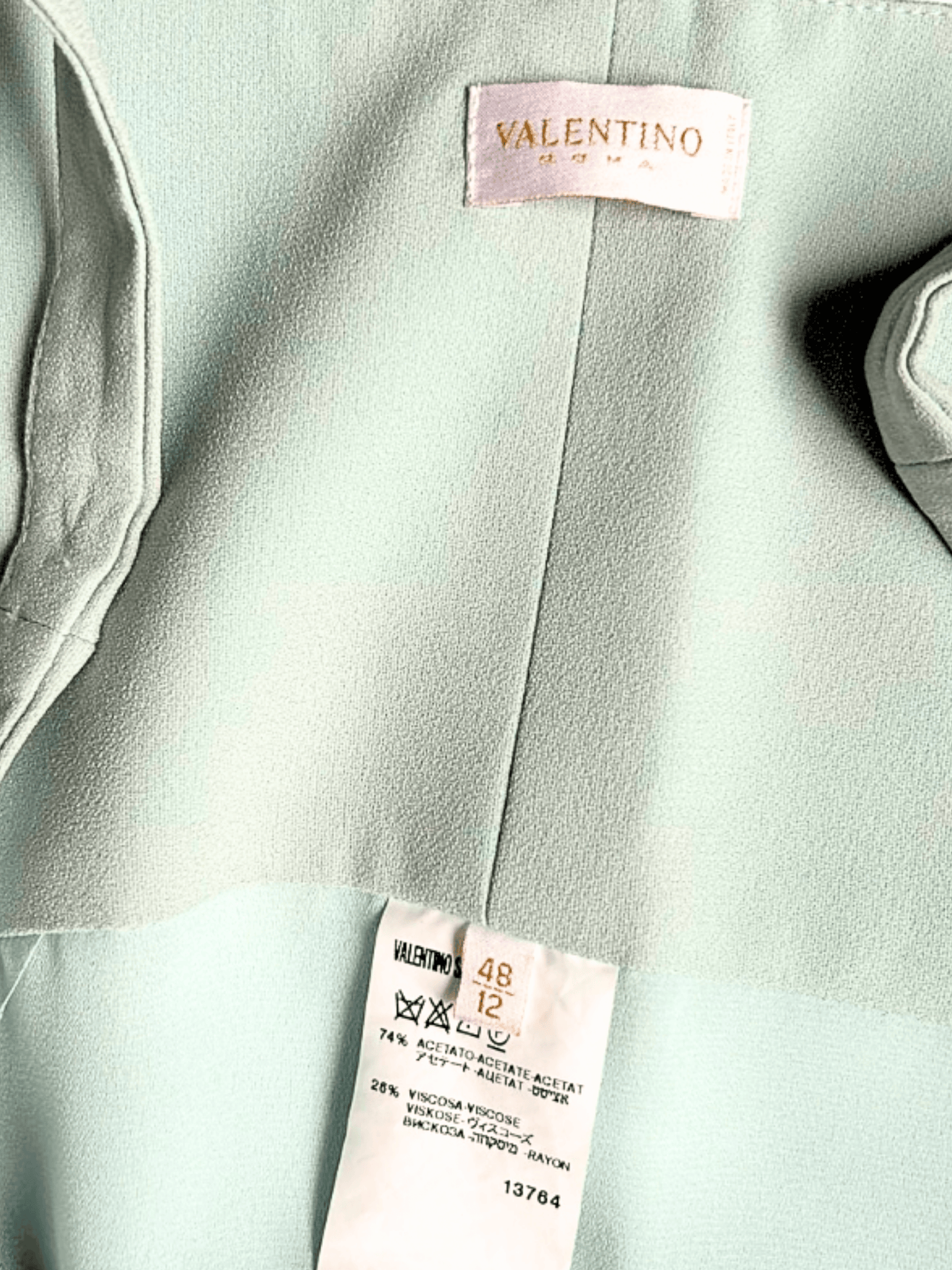 Valentino Roma 2000s Mint Green Silk Blend Top