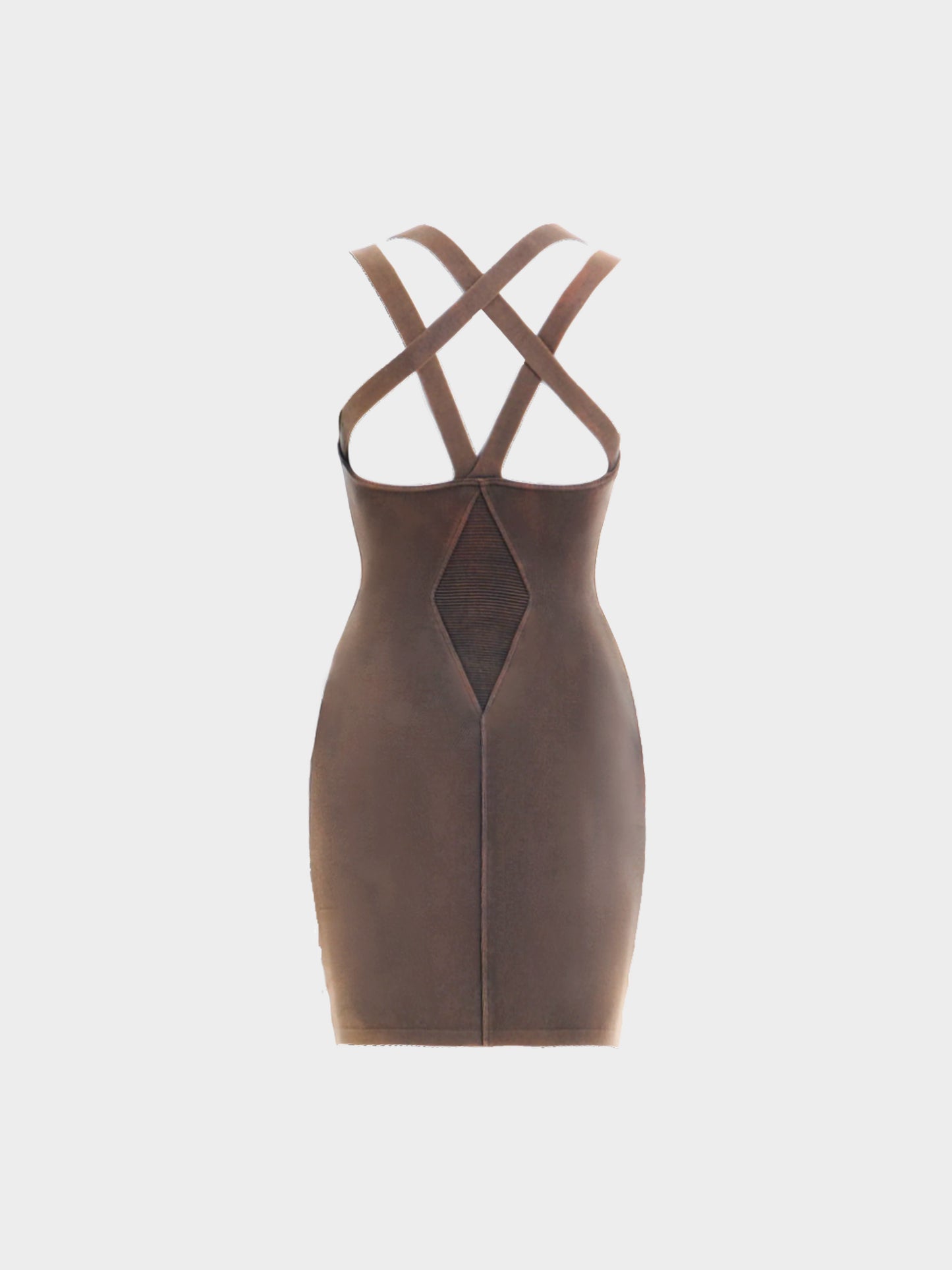 Azzedine Alaïa SS 1990 Brown Cotton Stretch Mini Dress