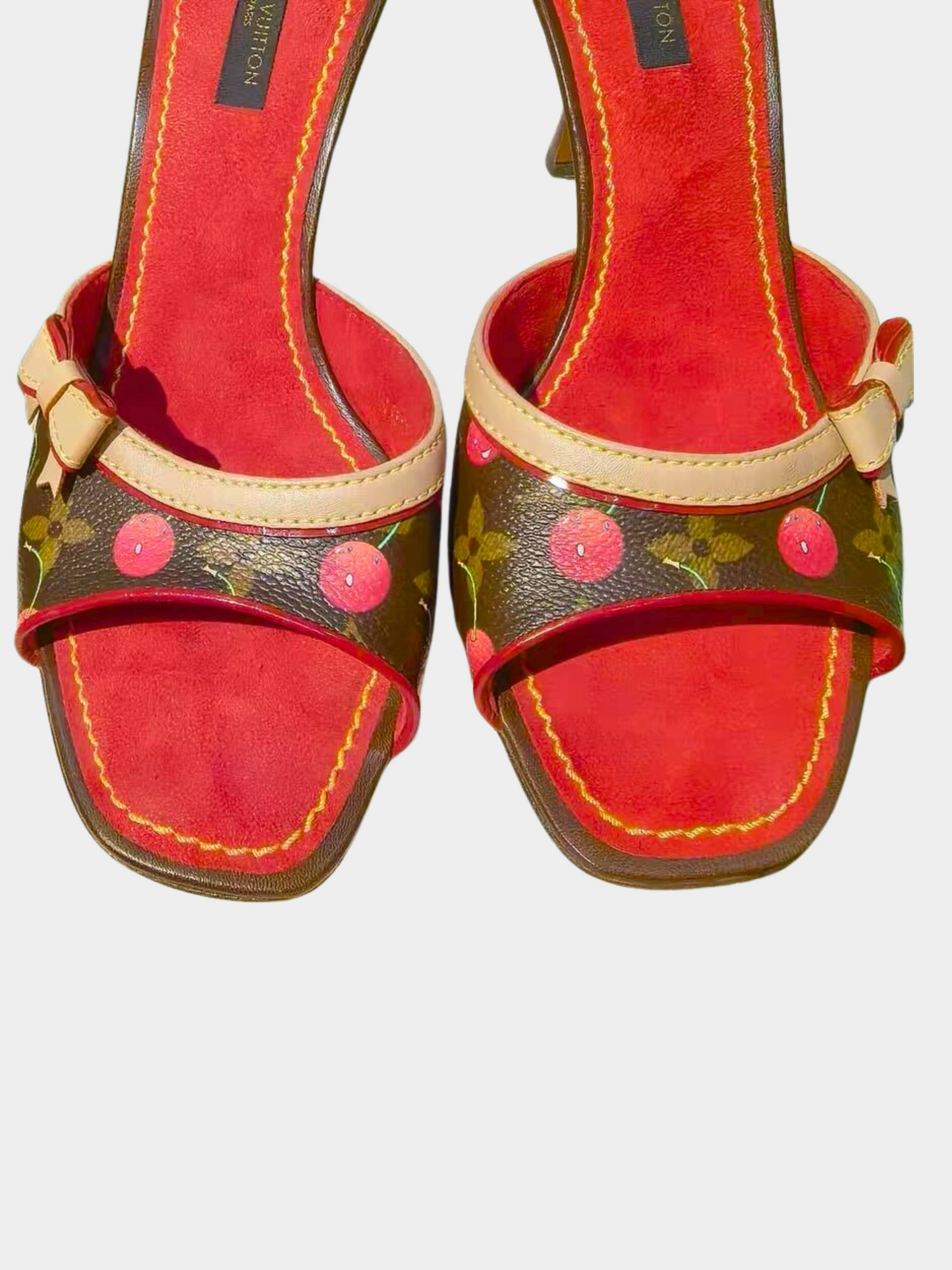 Louis Vuitton 2005 Takashi Murakami Cerises Monogram Bow Heels